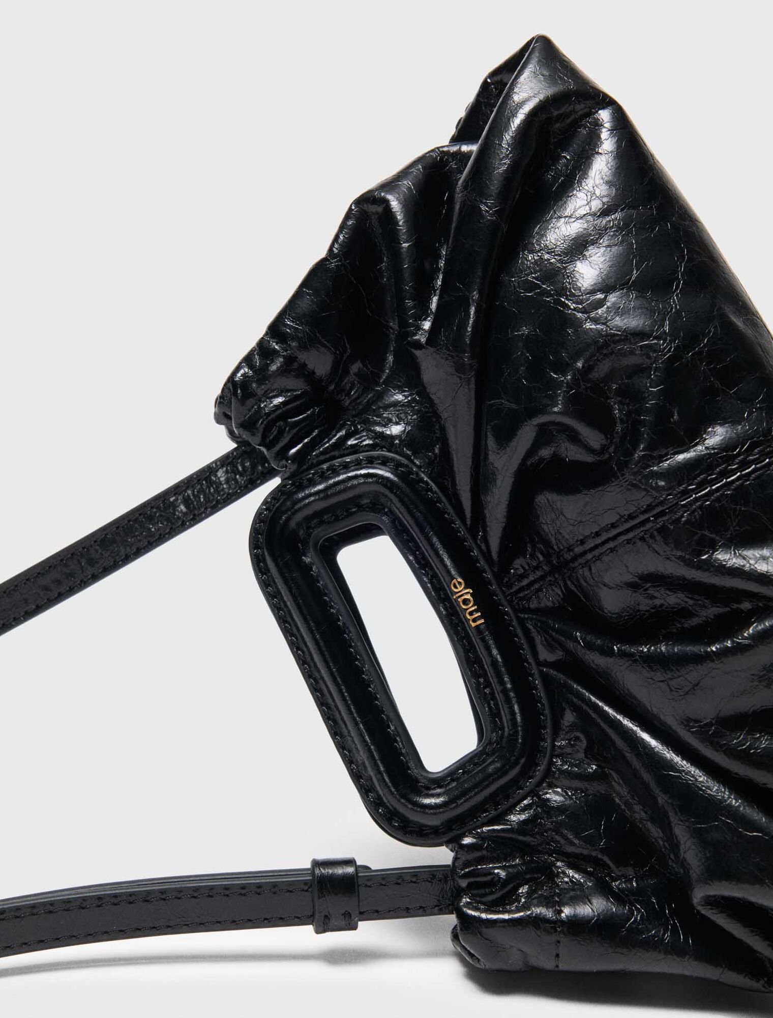 Mini clutch in pelle craquelé