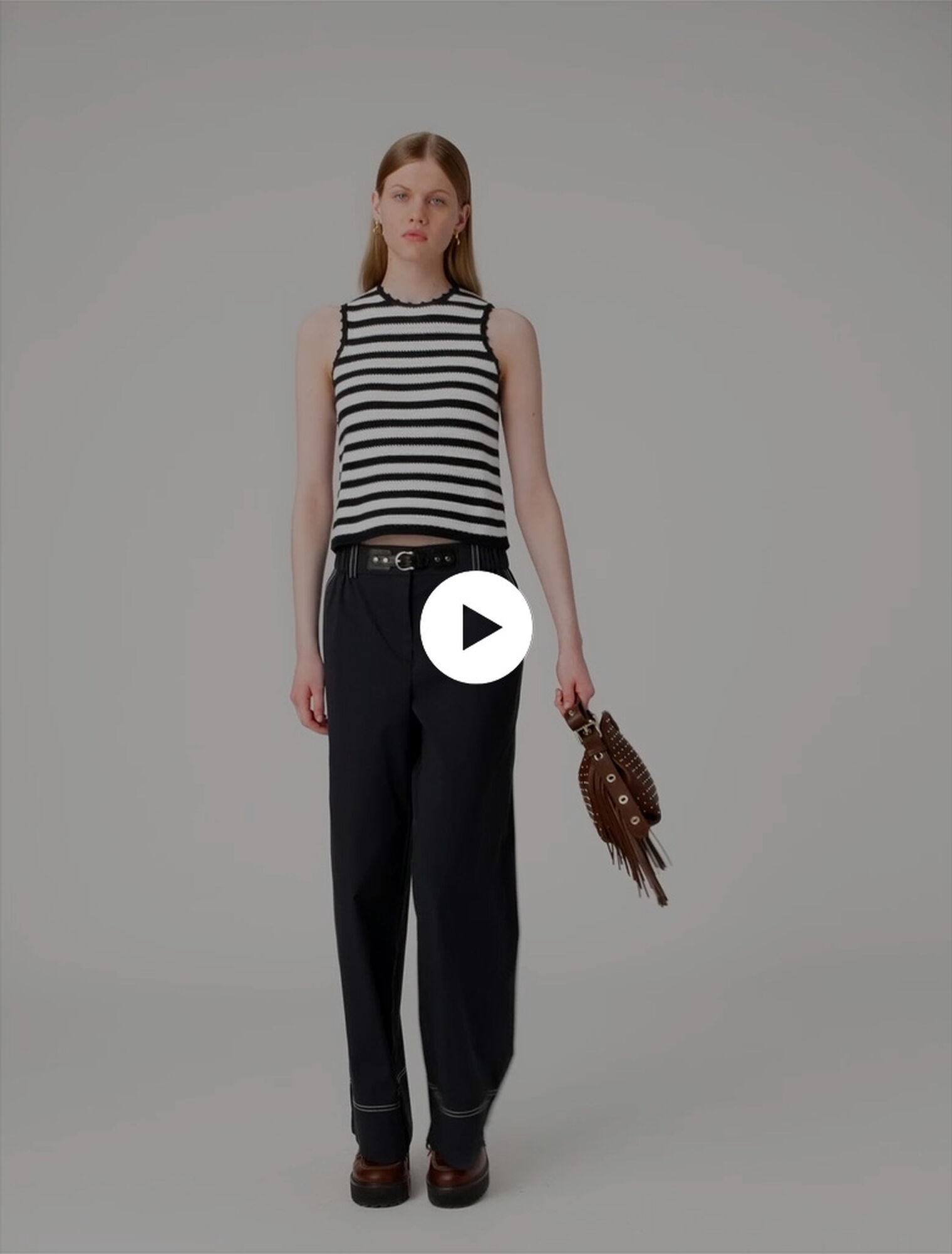 Pantaloni cotone e cintura in pelle