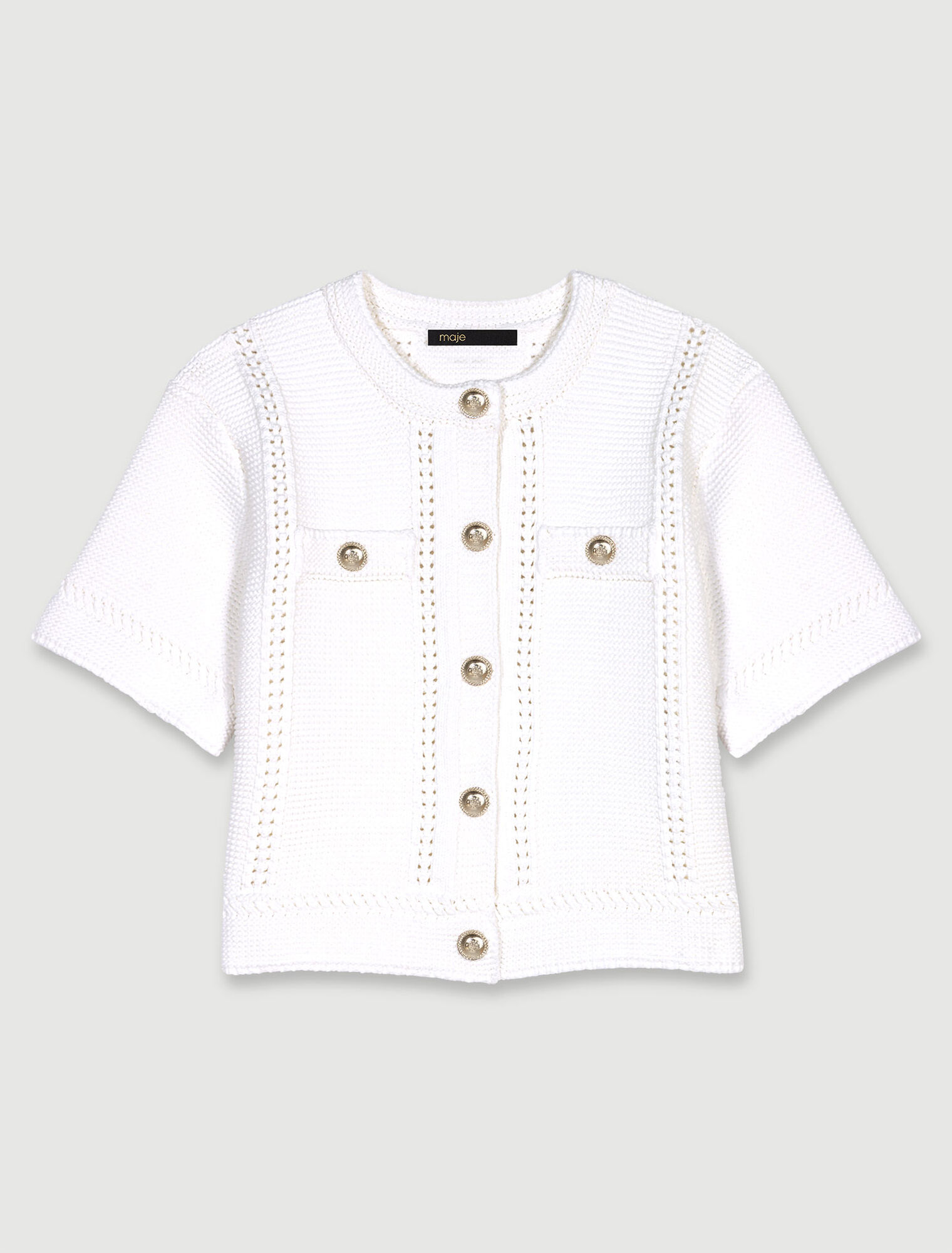 Cardigan in maglia a maniche corte