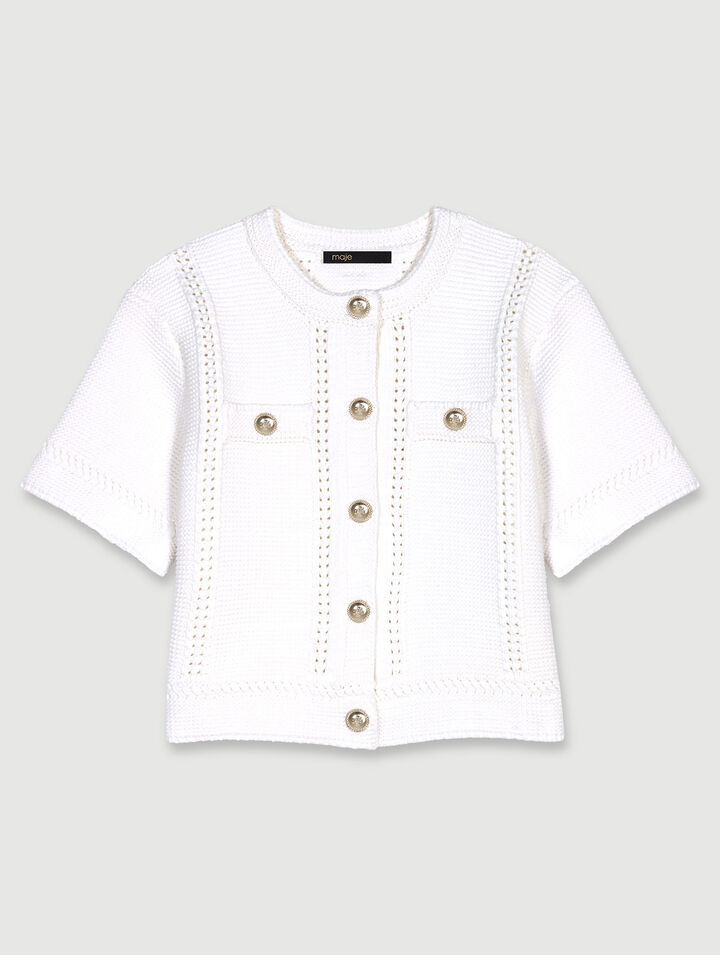 Cardigan in maglia a maniche corte