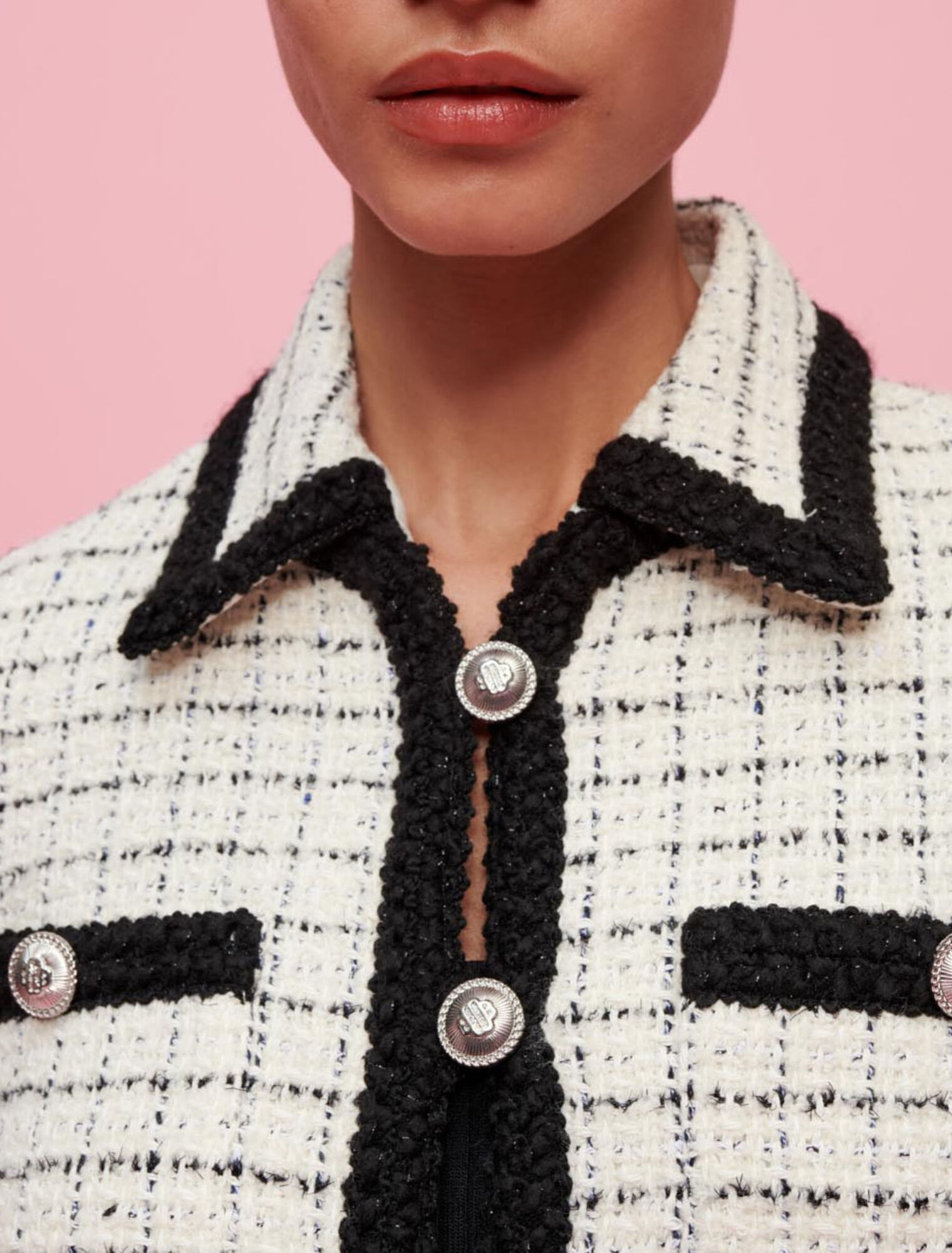 Giacca in tweed screziato a quadri