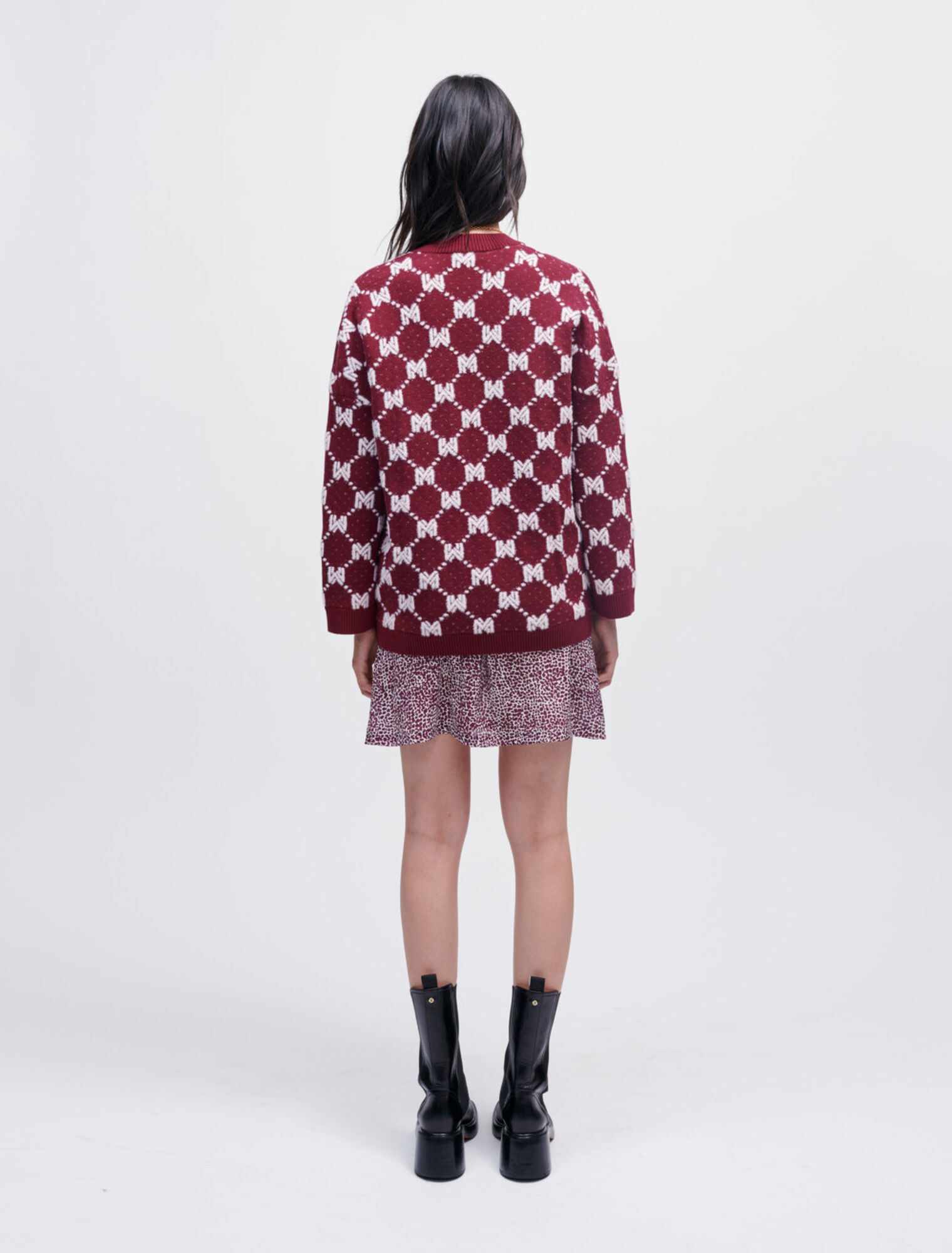 Cardigan in maglia jacquard Maje