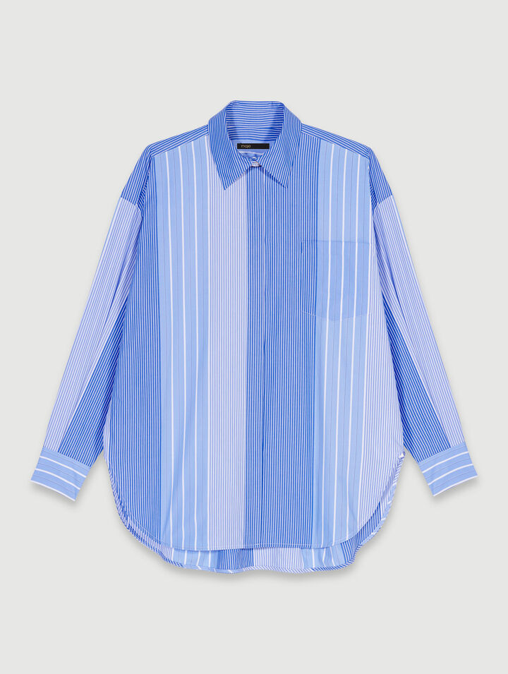 Camicia patchwork a righe 