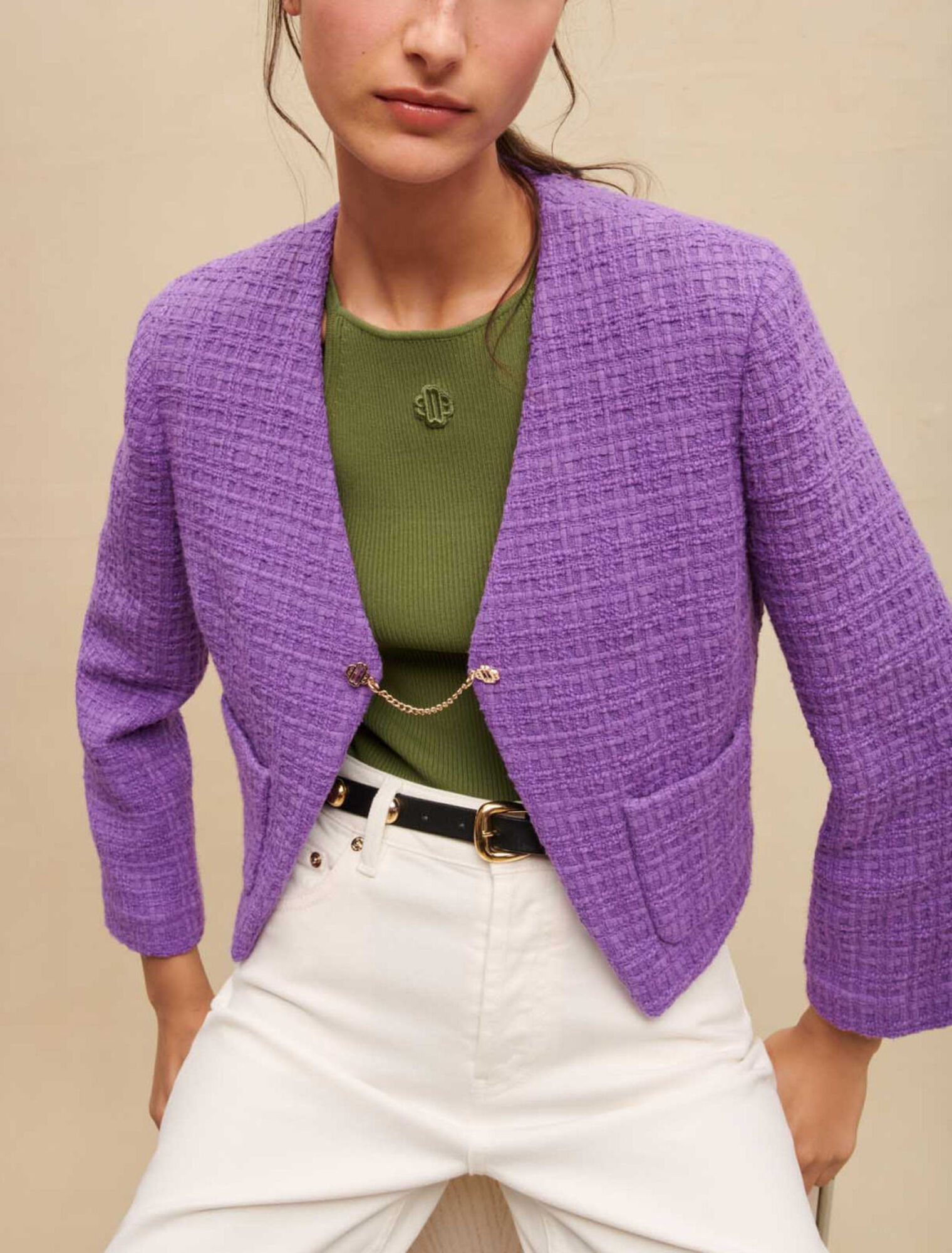 Giacca corta in tweed