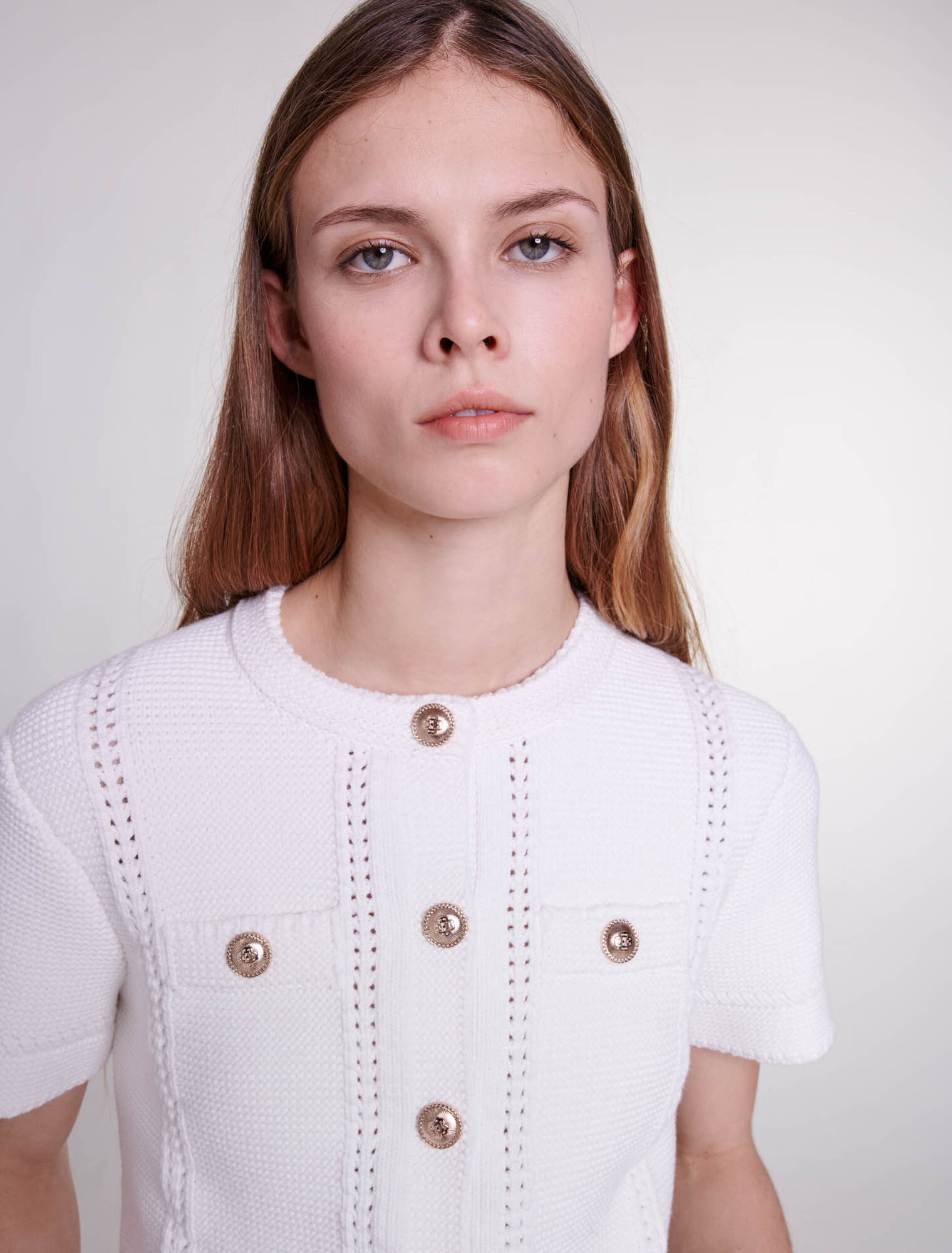 Cardigan in maglia a maniche corte