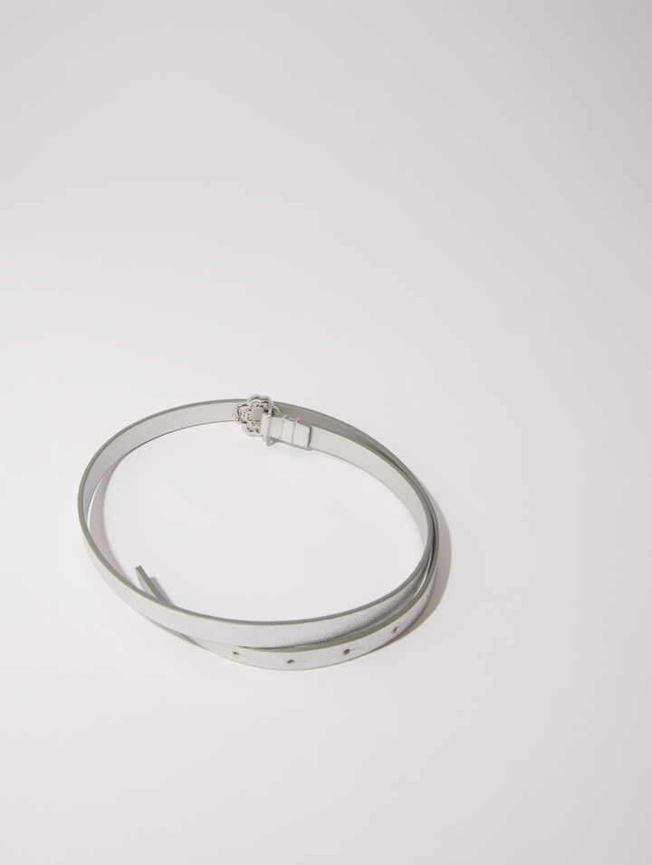 Cintura sottile con fibbia Clover