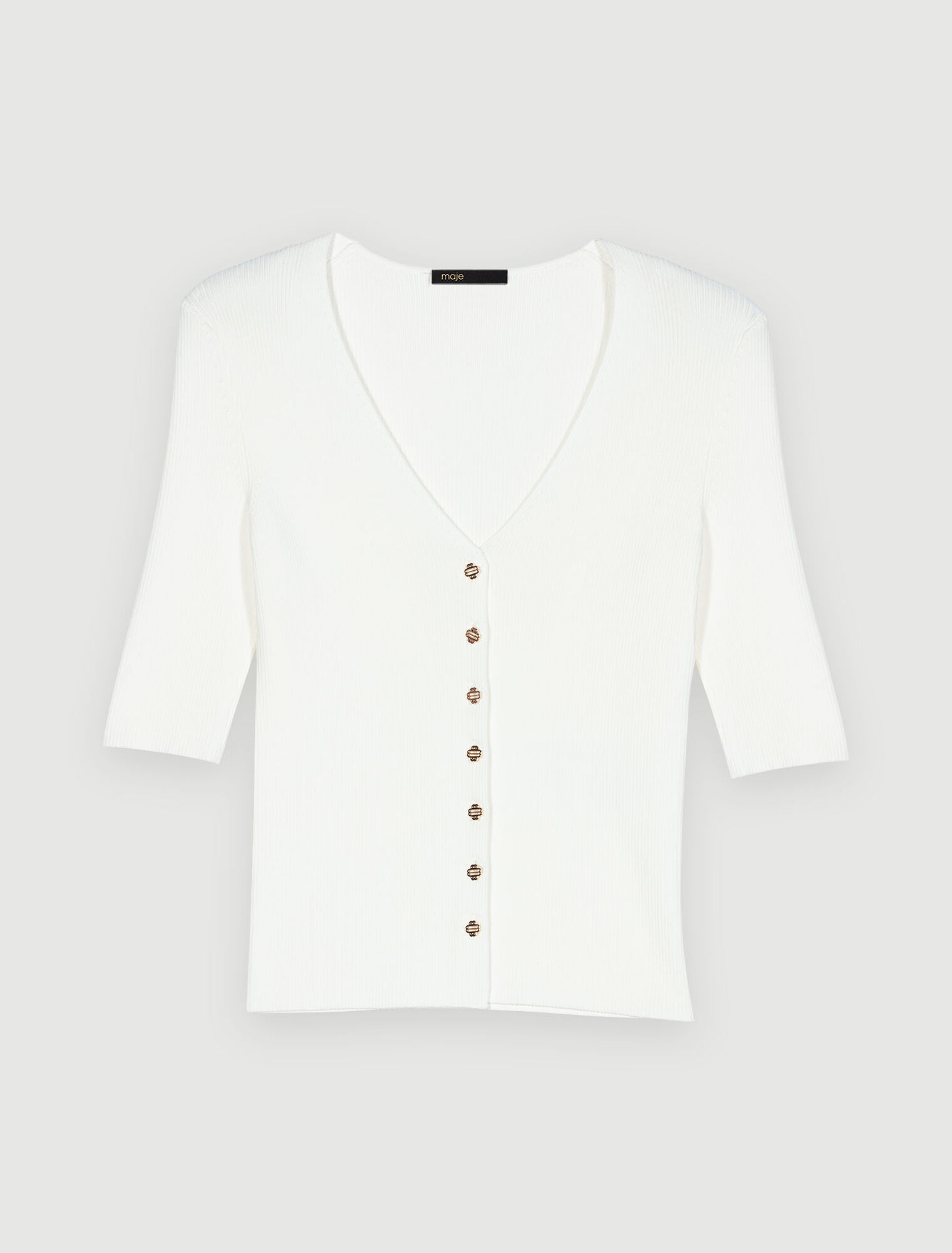 Top a costine con scollo a V