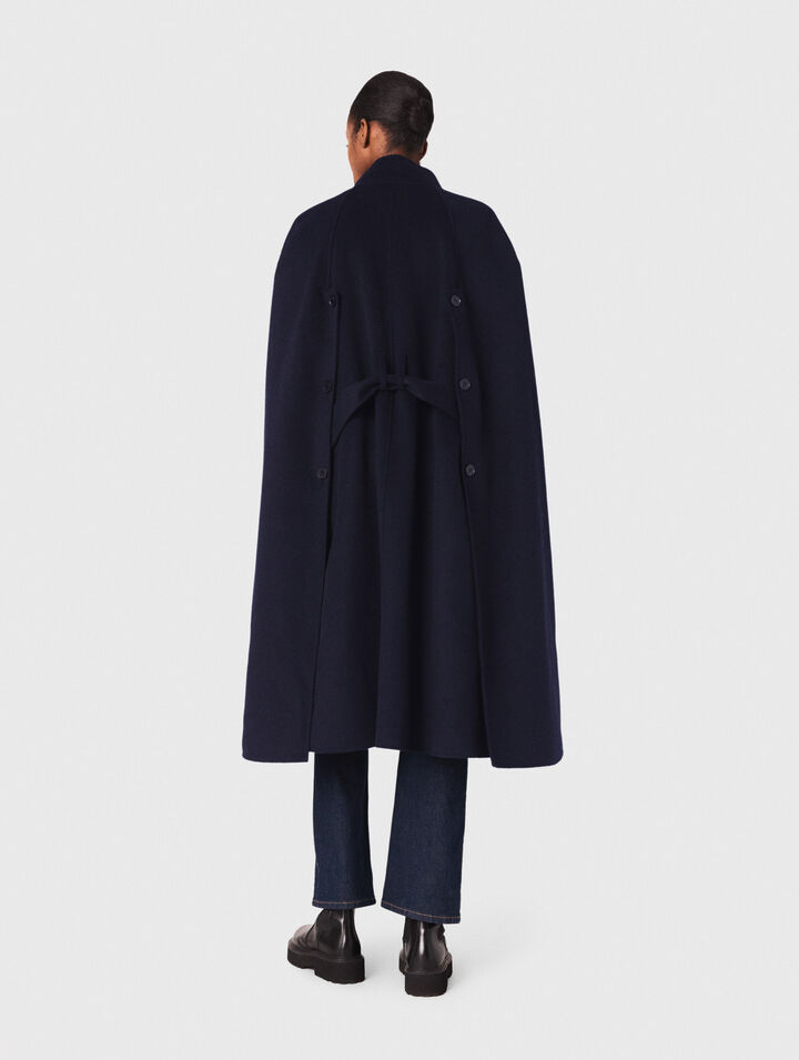 Cappotto lungo double face mantella