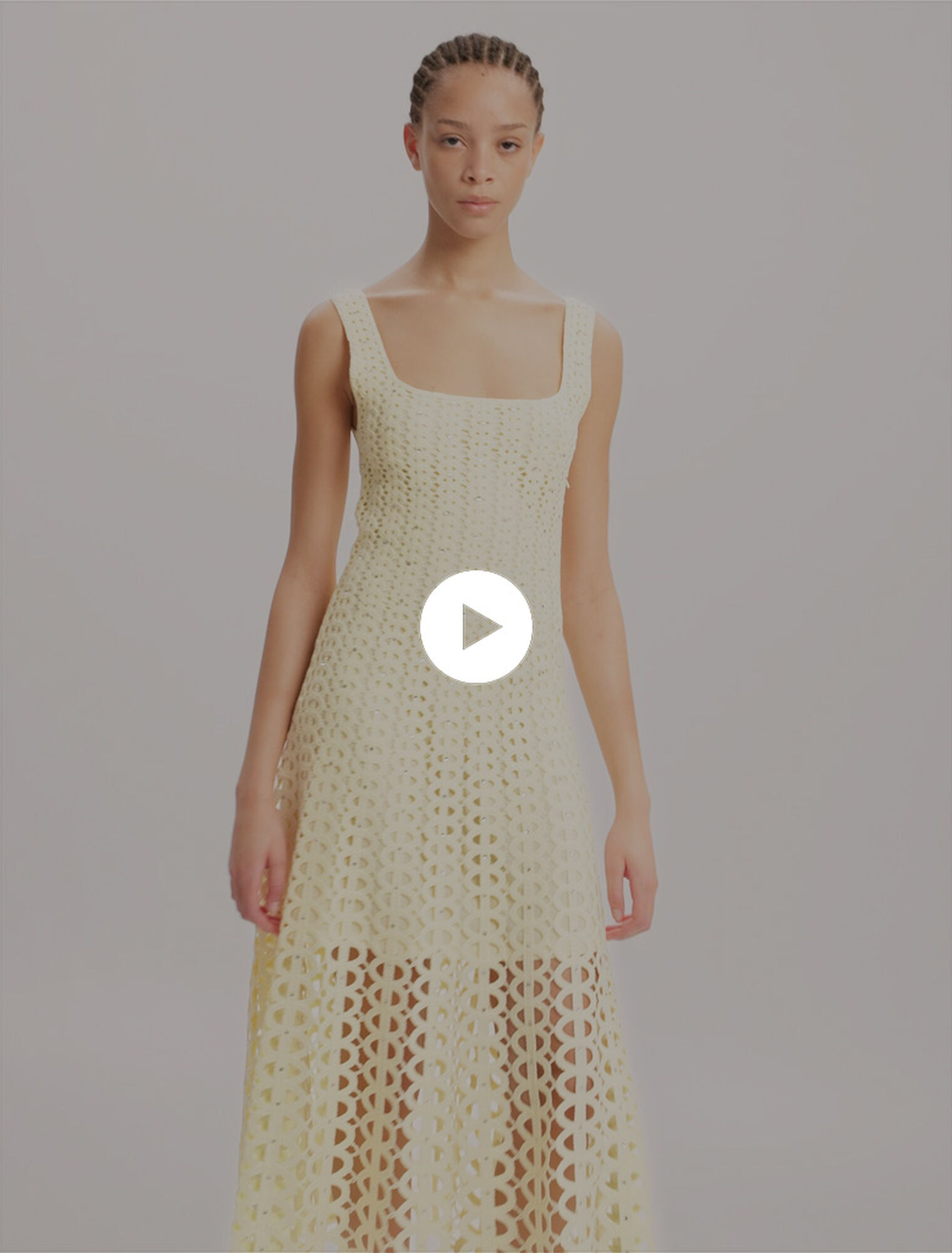 Abito midi in crochet glitterato