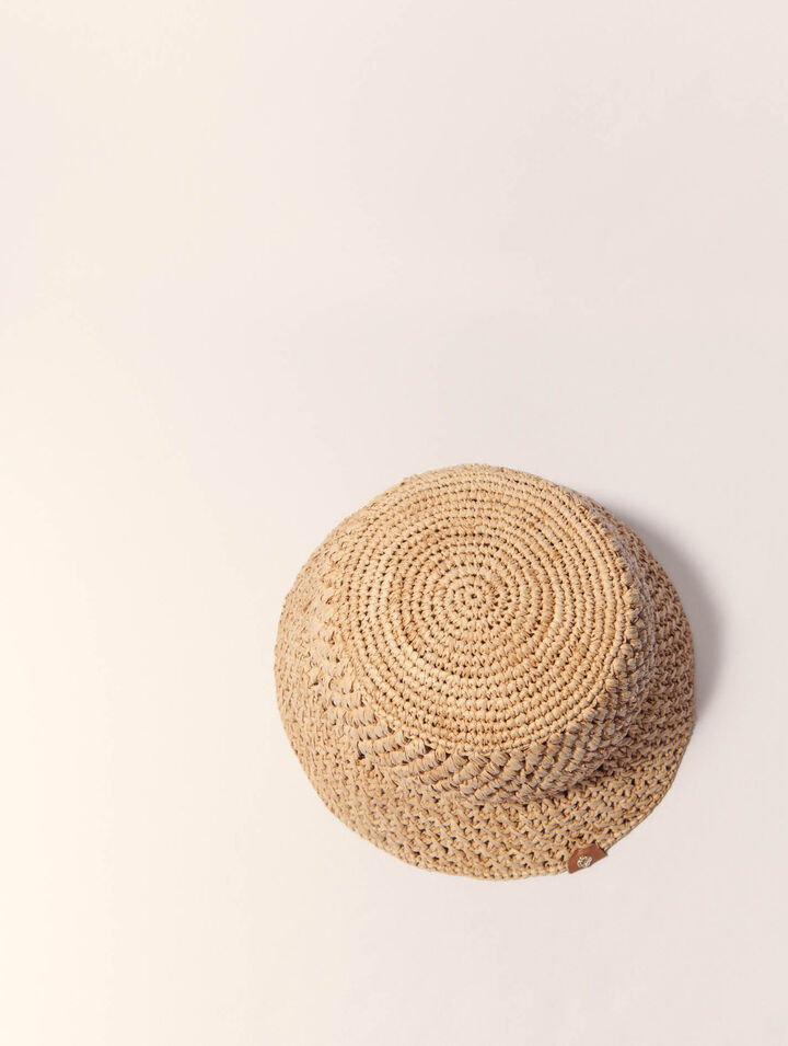 Bucket Hat in rafia all'uncinetto