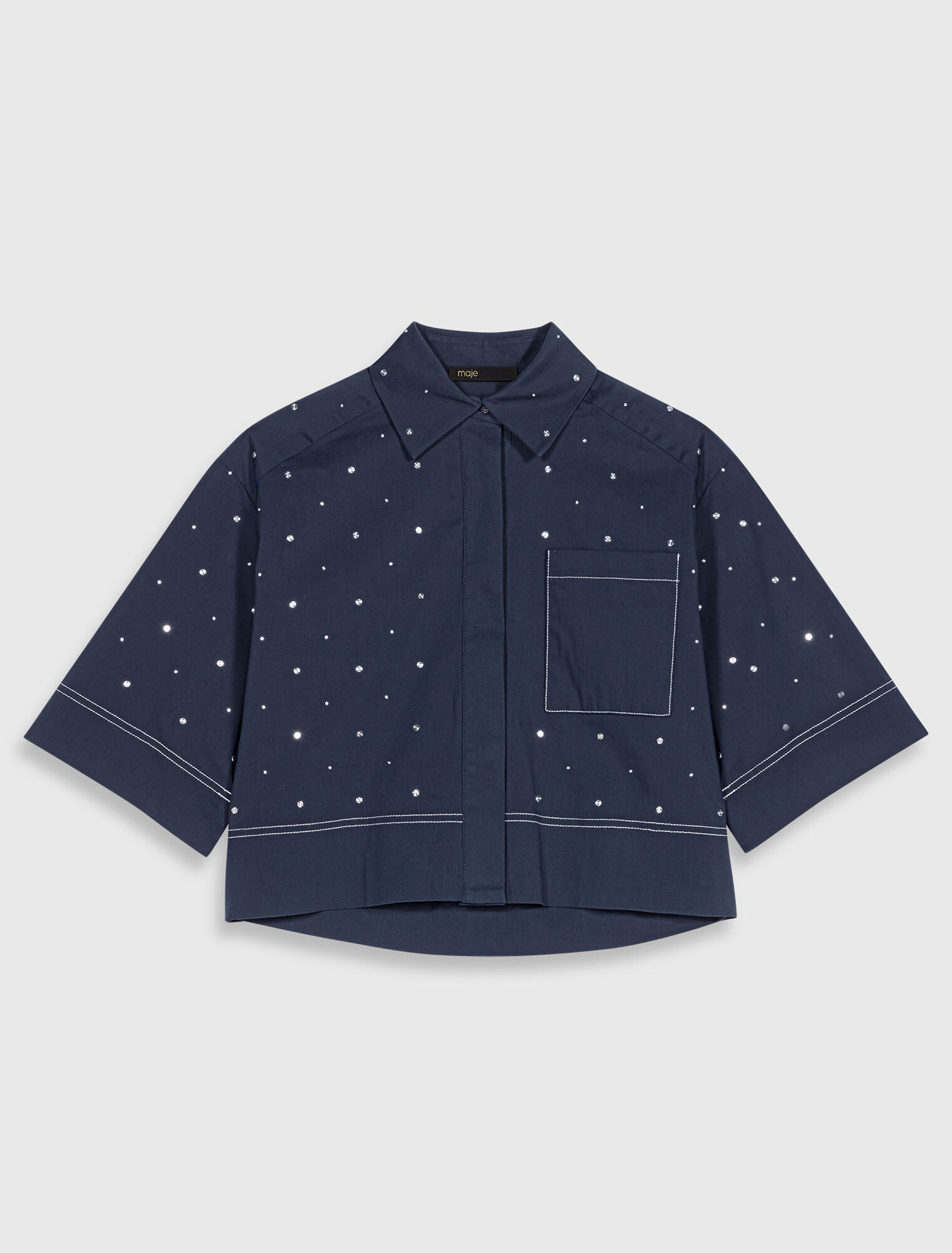 Camicia cropped con borchie