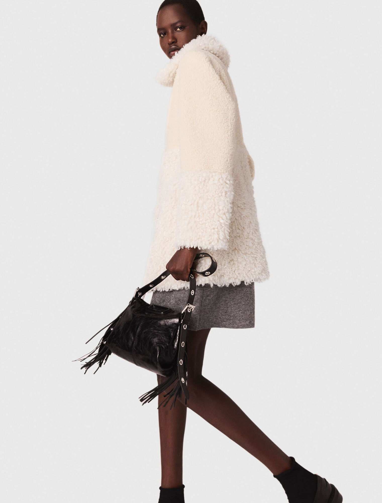 Cappotto lungo in ecopelliccia