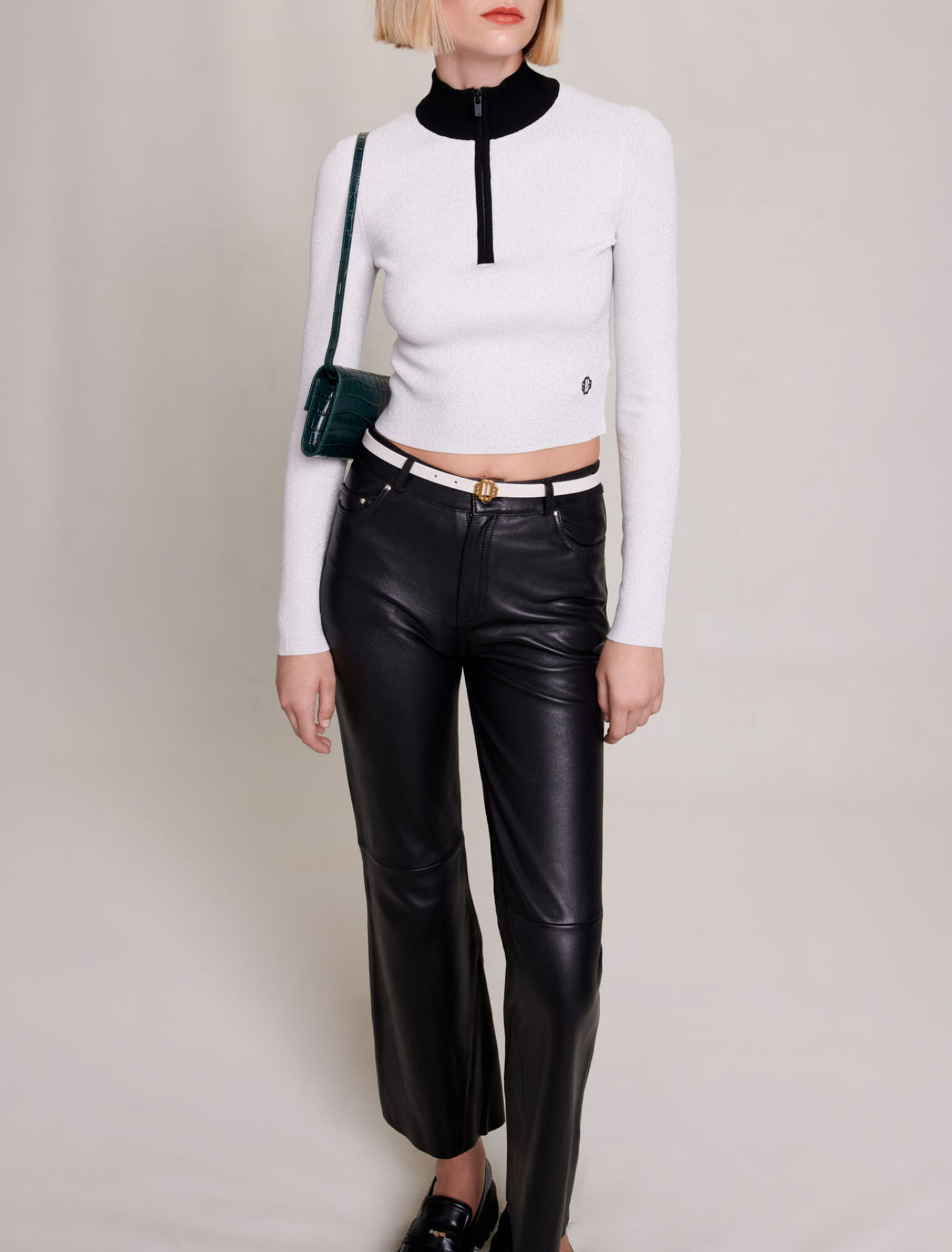 Pull corto in maglia fantasia