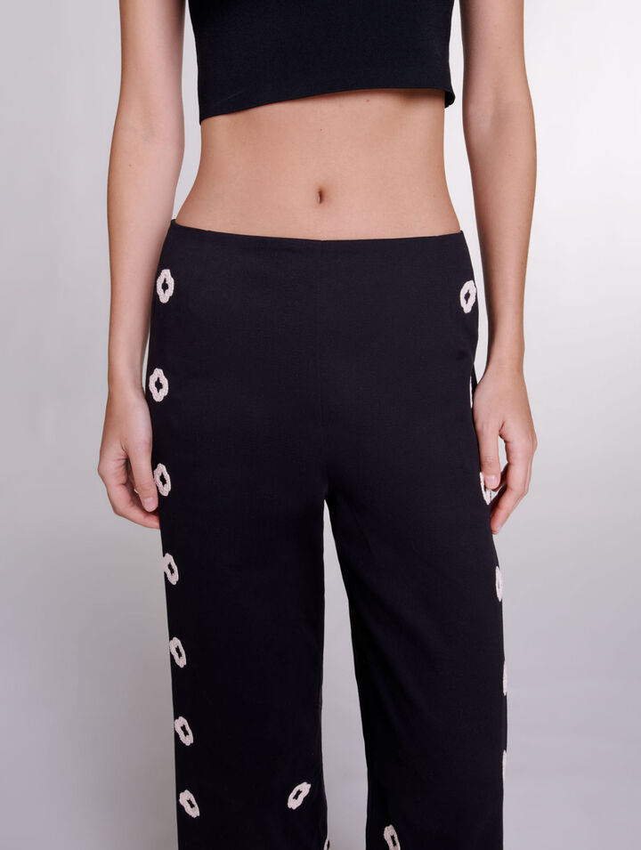 Pantaloni larghi in crochet