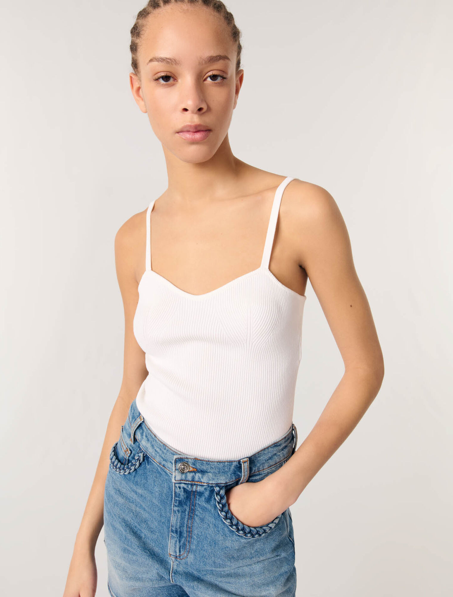 Top in maglia a coste