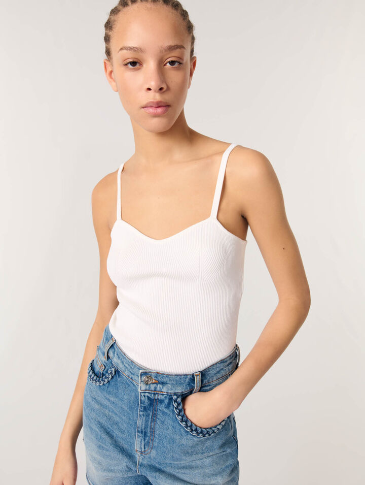 Top in maglia a coste