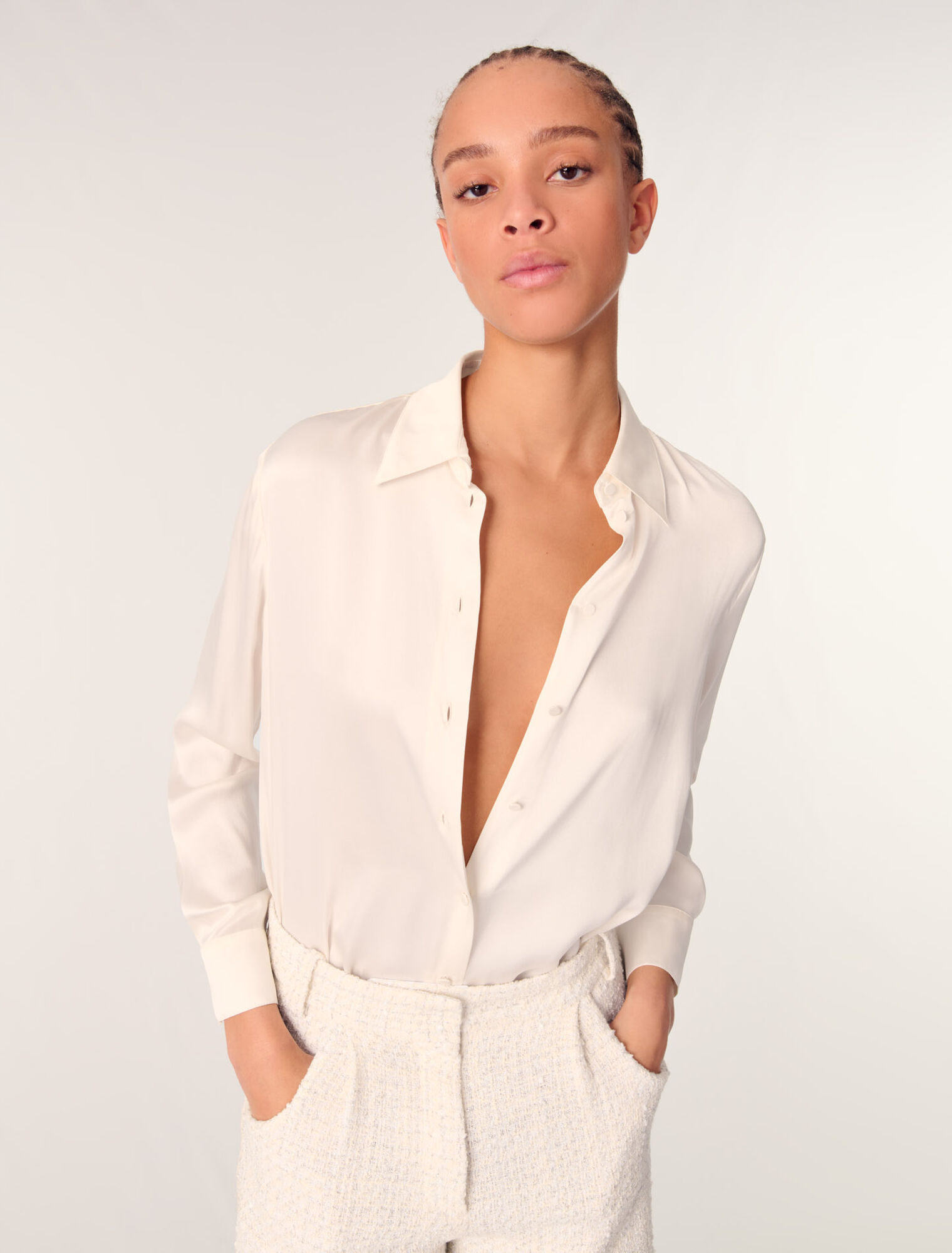 Camicia bianca in seta