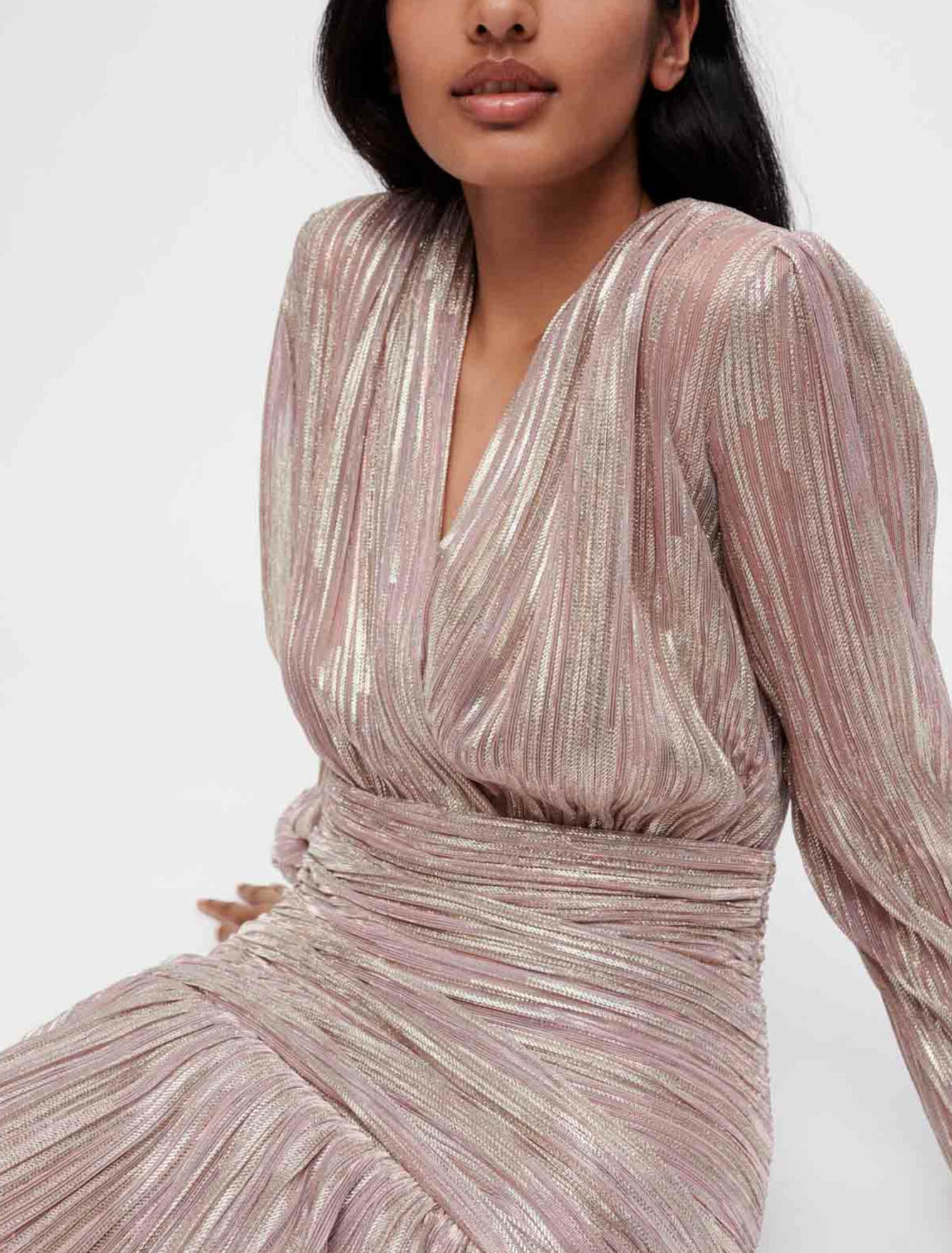 Abito drappeggiato in lurex