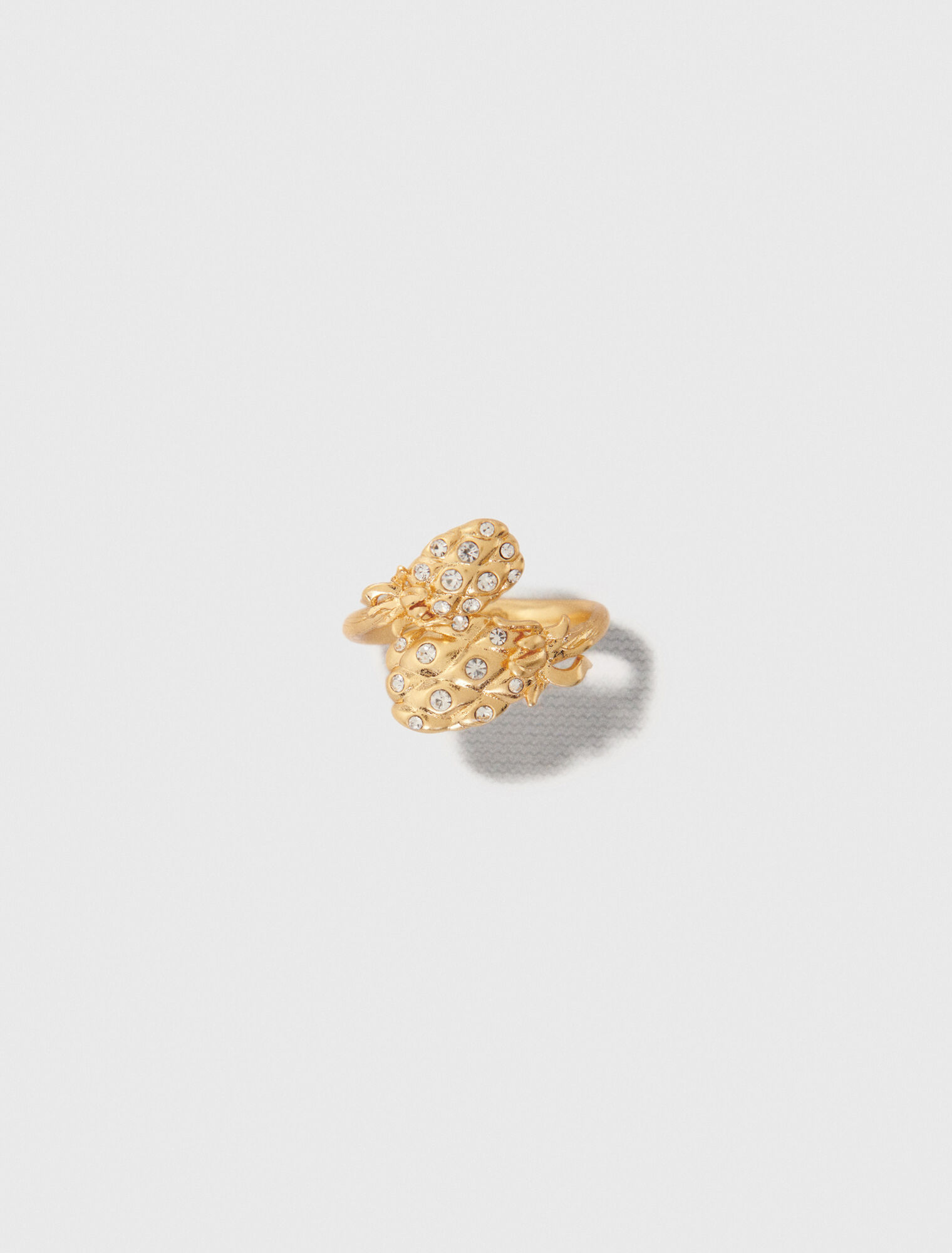 Anello doppio ananas con strass