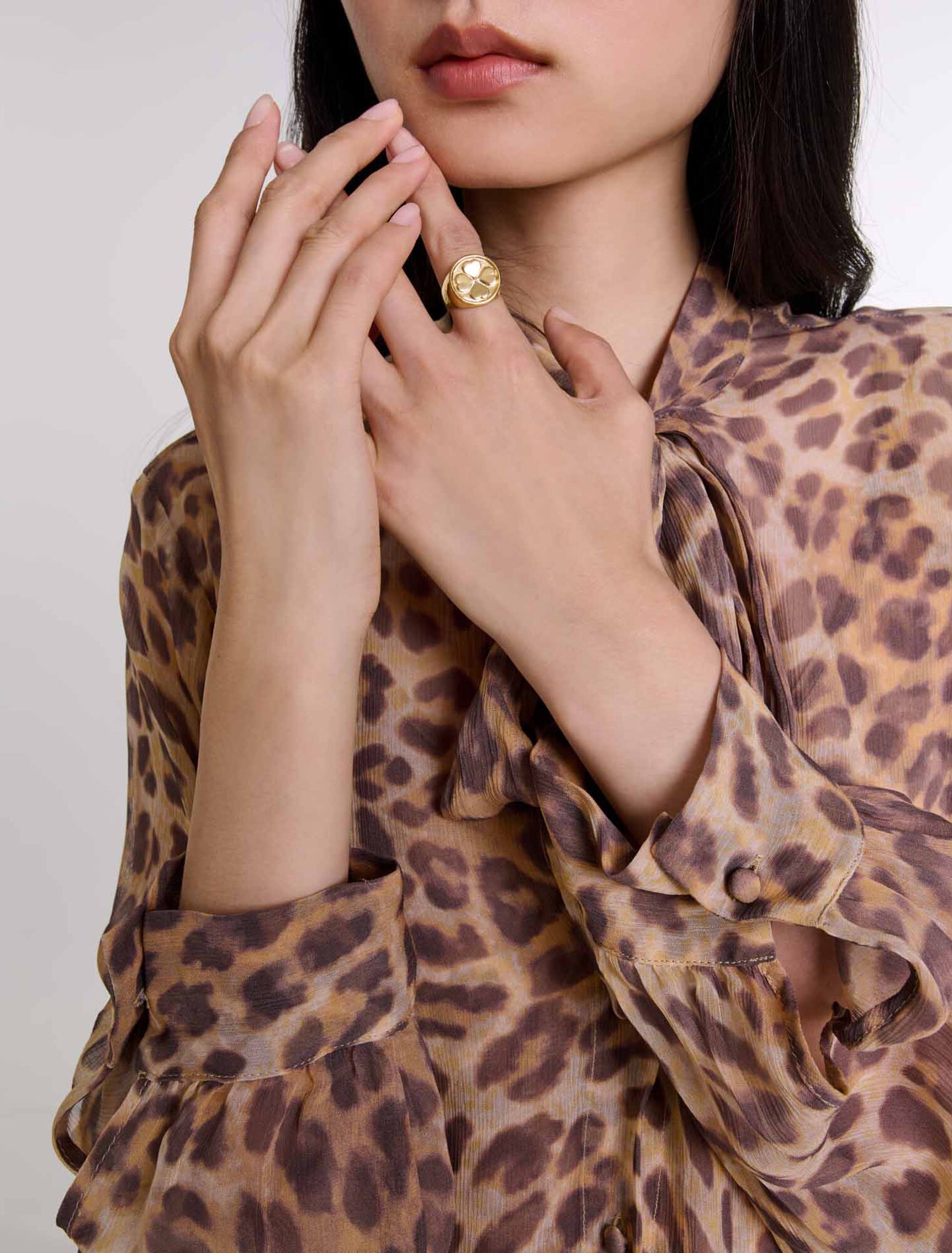 Anello chevalier quadrifoglio