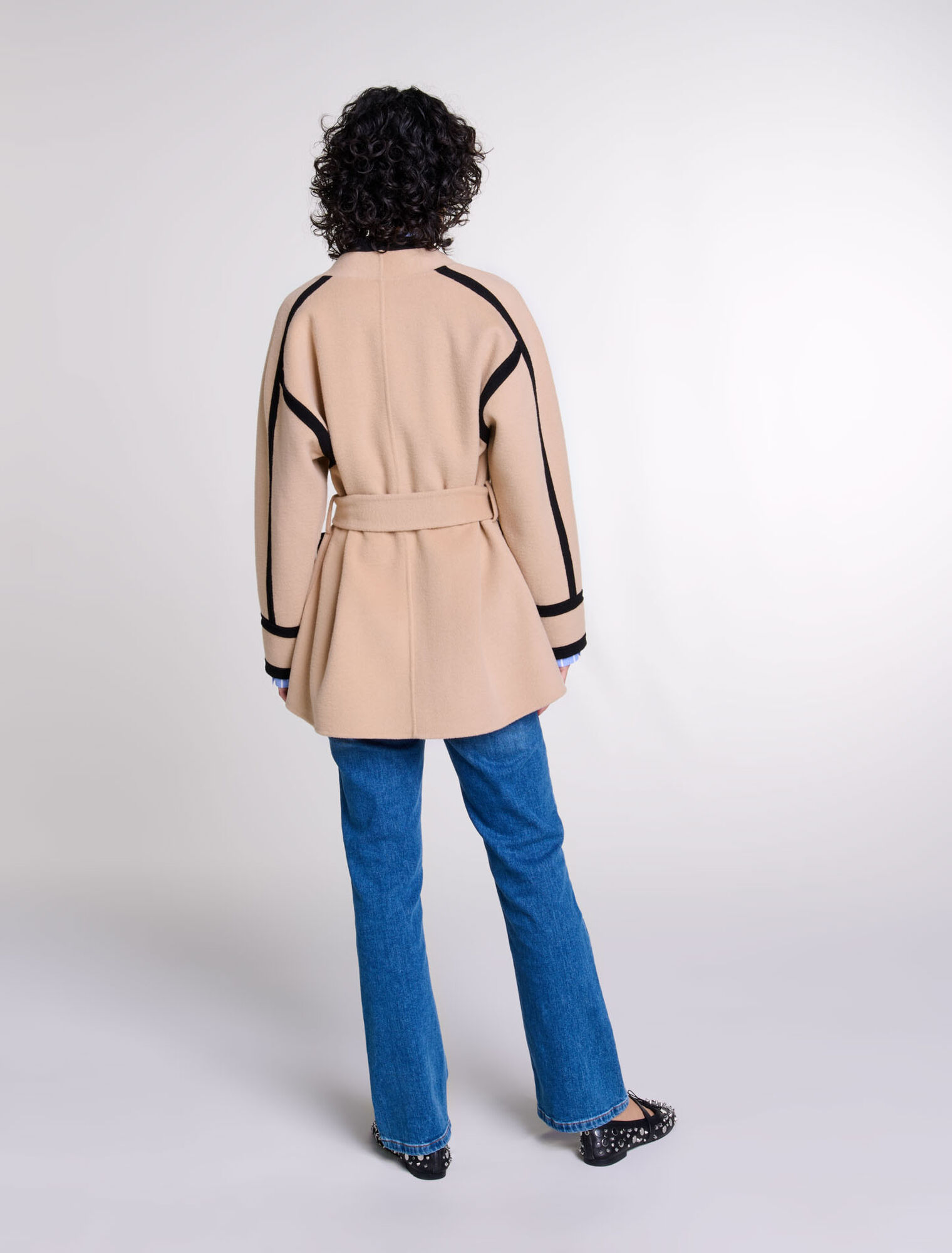 Cappotto corto bicolore