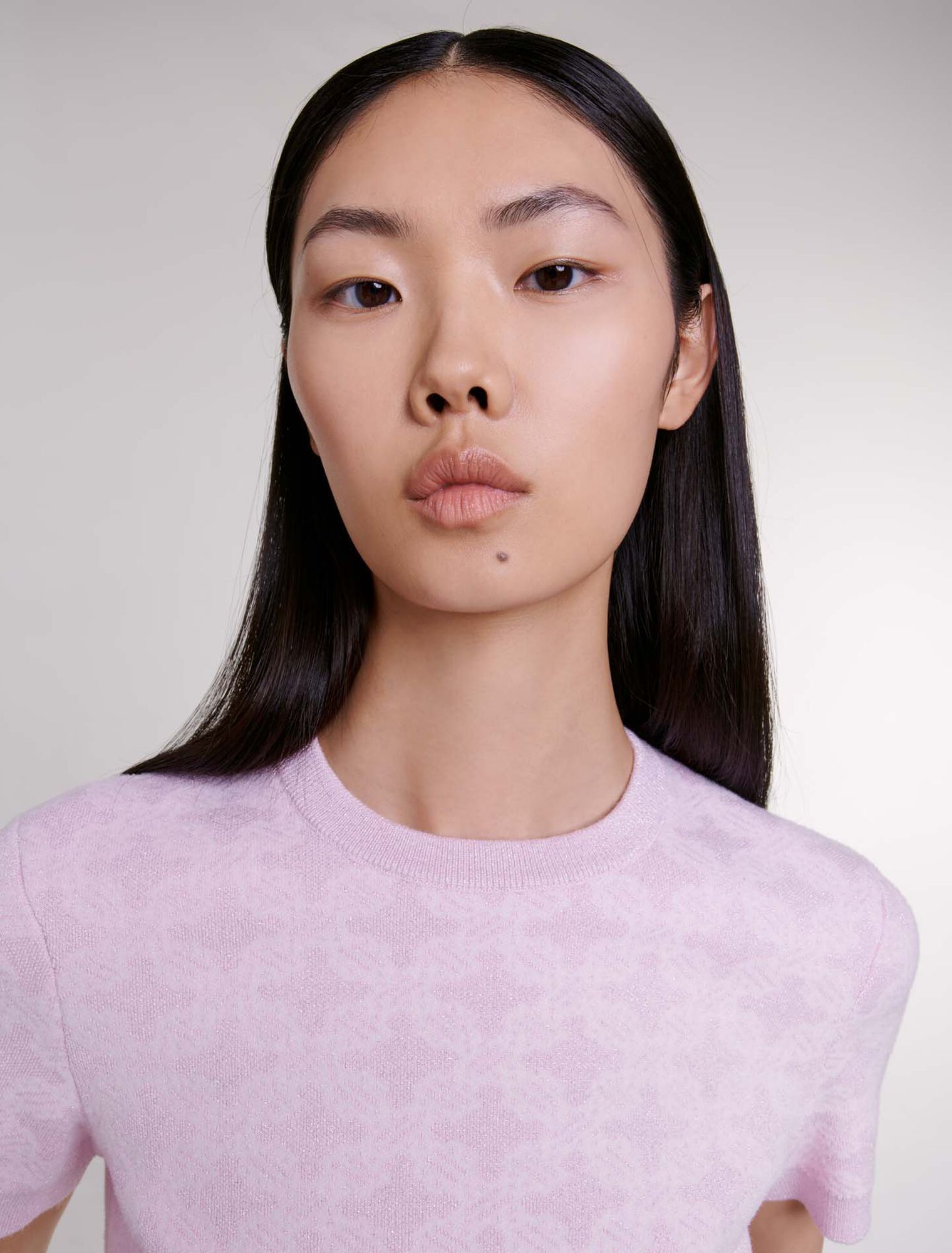 Maglione corto in maglia jacquard