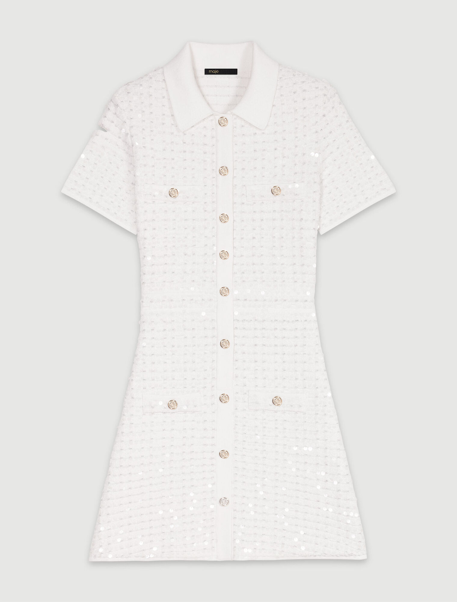 Abito corto in maglia paillettes