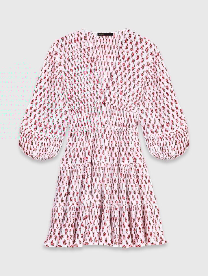 Abito plissettato con stampa