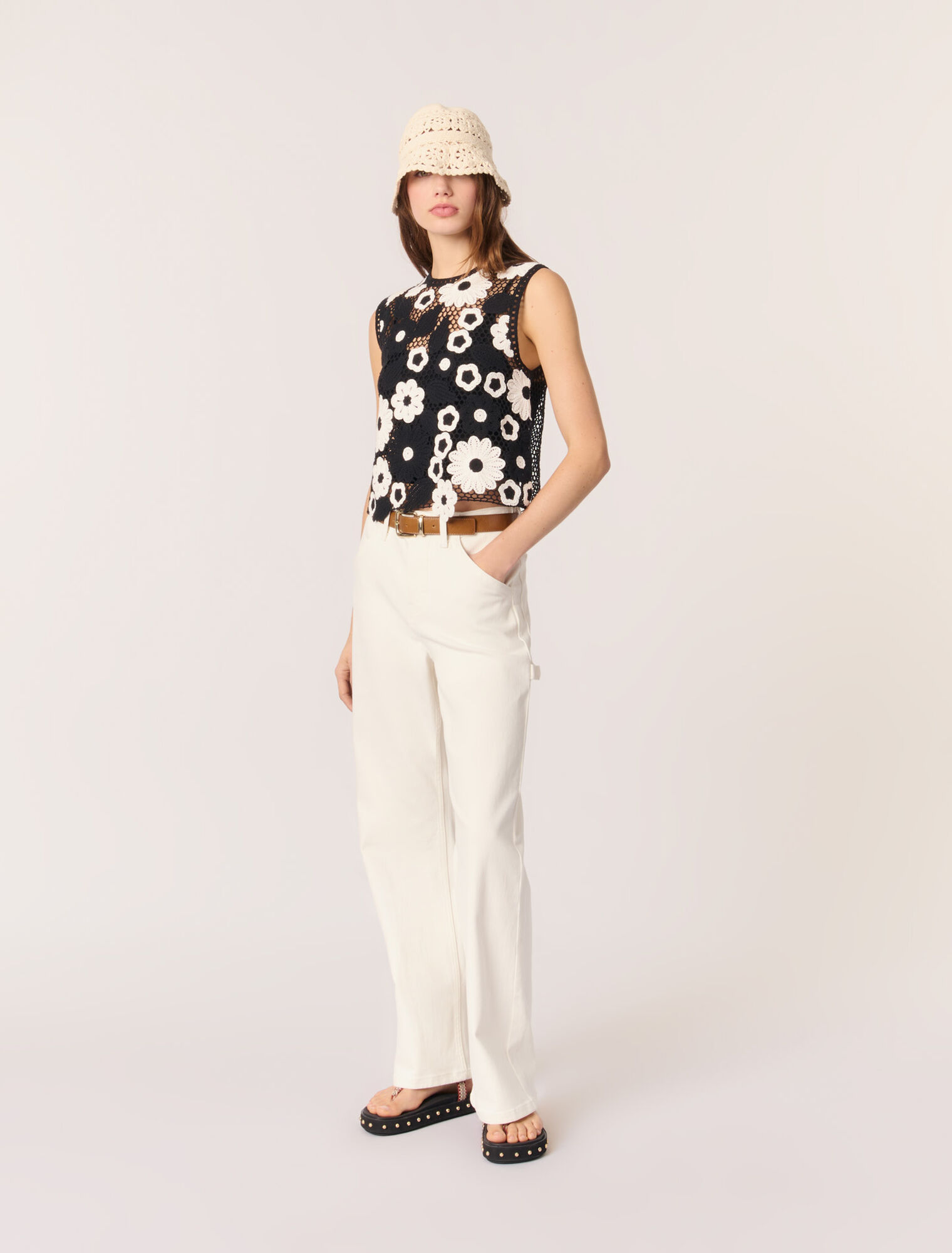 Top in crochet floreale
