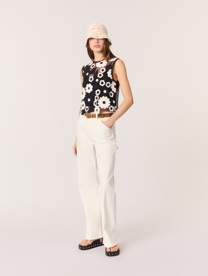 Top in crochet floreale