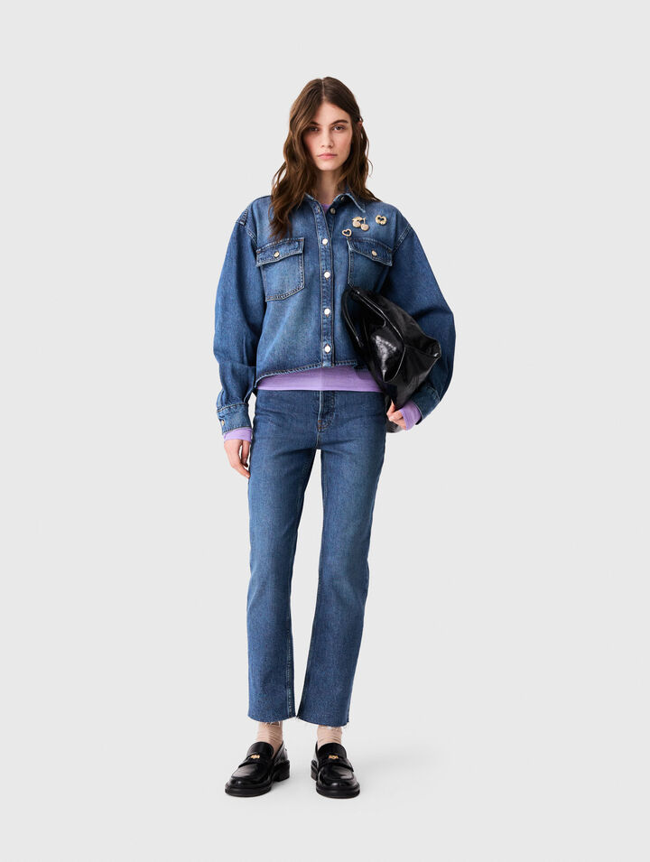 Camicia in denim con spille