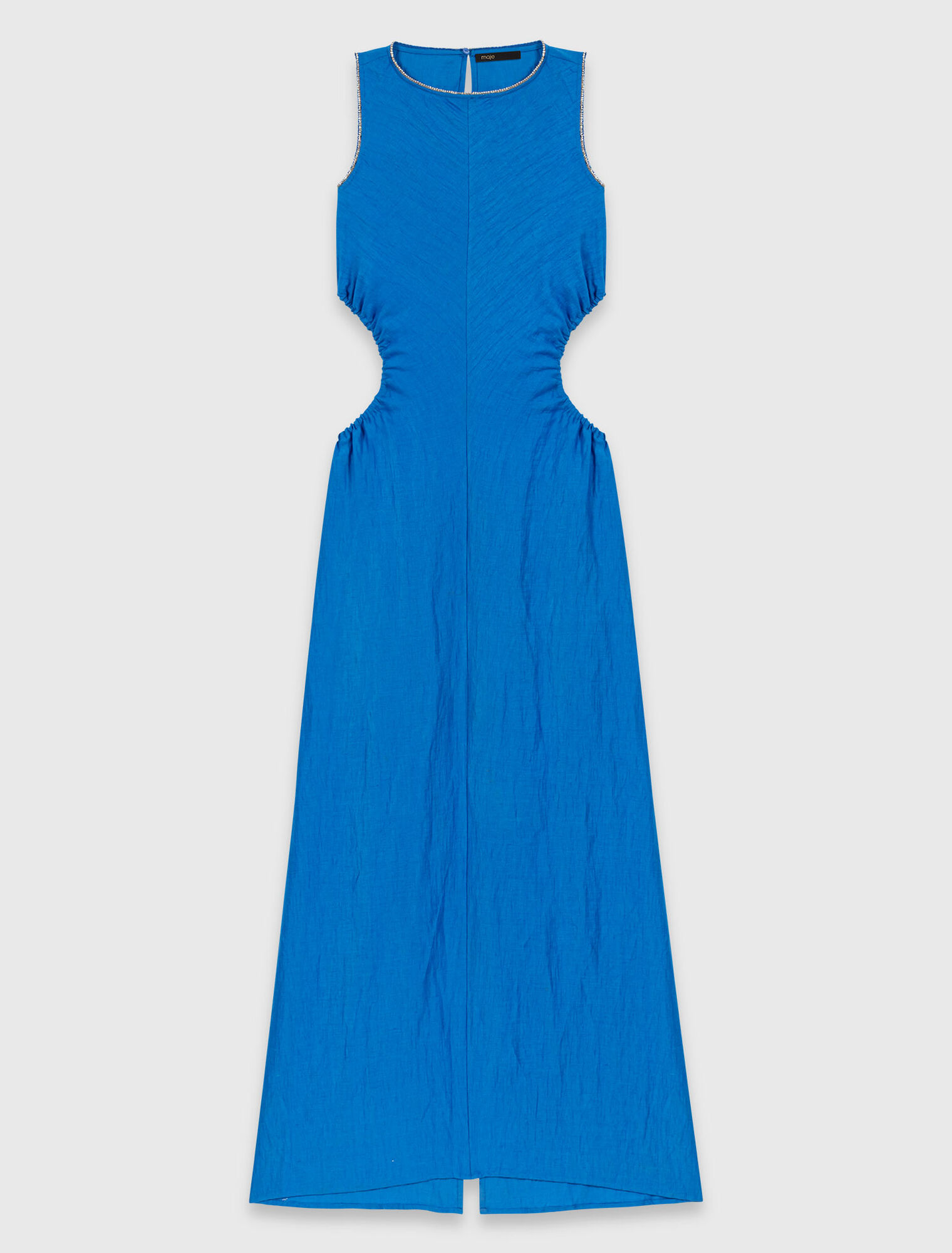 Abito midi schiena nuda misto lino