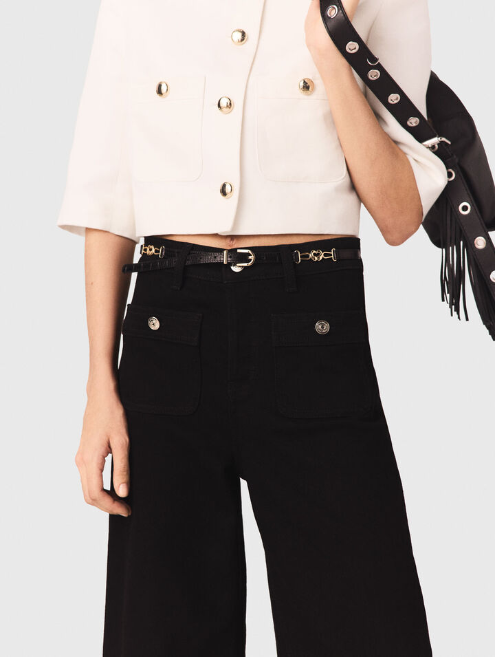 Cintura fine in pelle coccodrillo