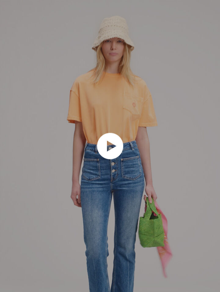 Jeans in denim con tasche