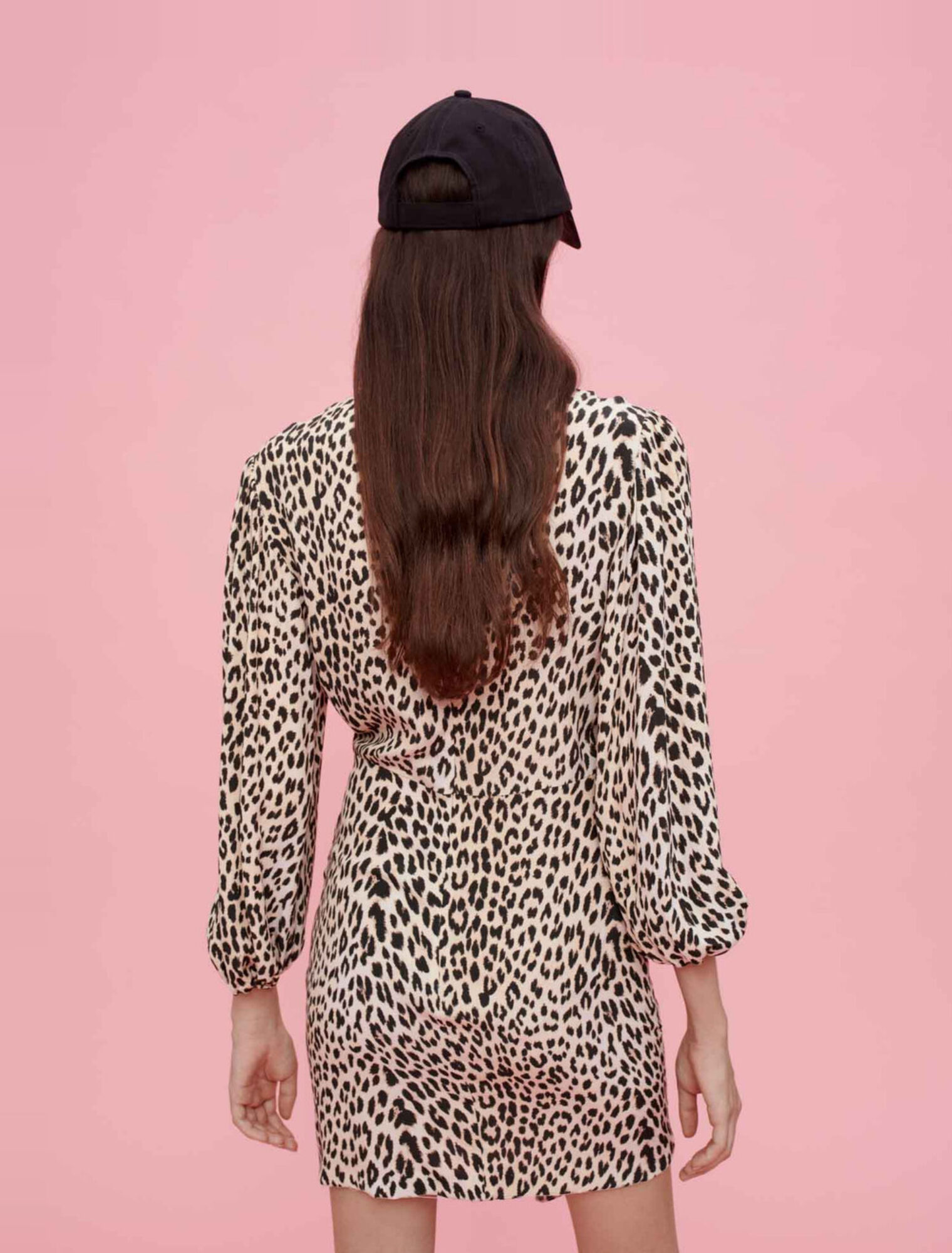 Abito in viscosa con stampa leopardo
