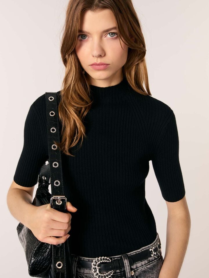 Top in maglia a coste