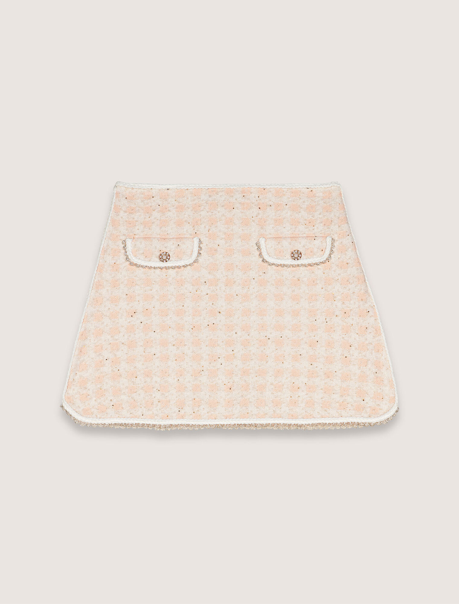 Gonna corta in maglia effetto tweed
