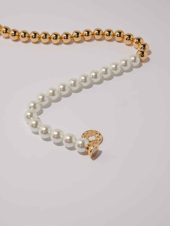 Collana girocollo con mix di perle