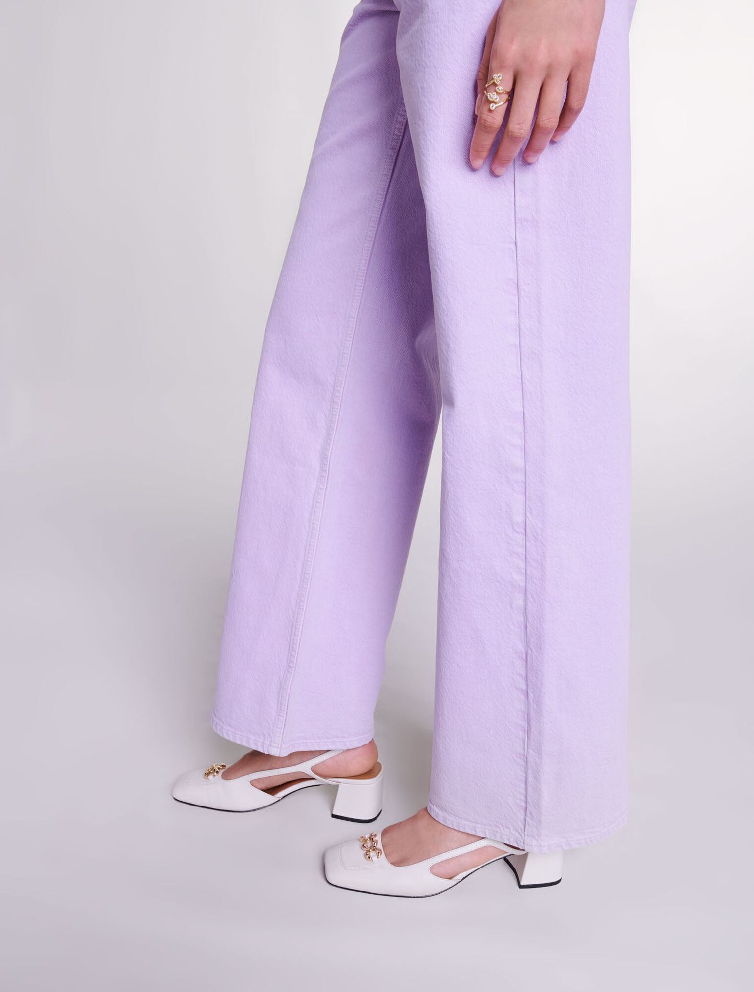 Jeans larghi con effetto délavé