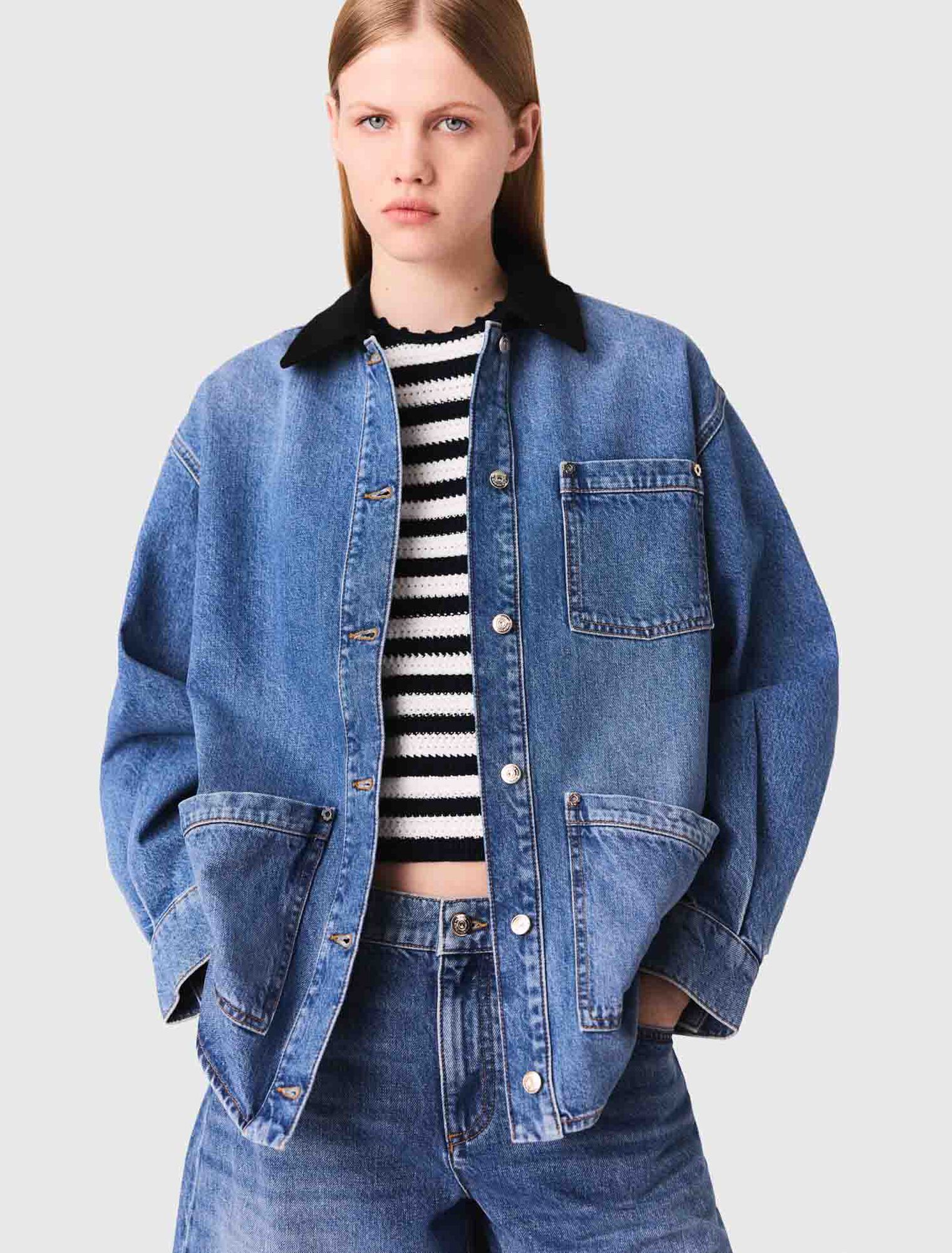 Giacca di jeans scolorita