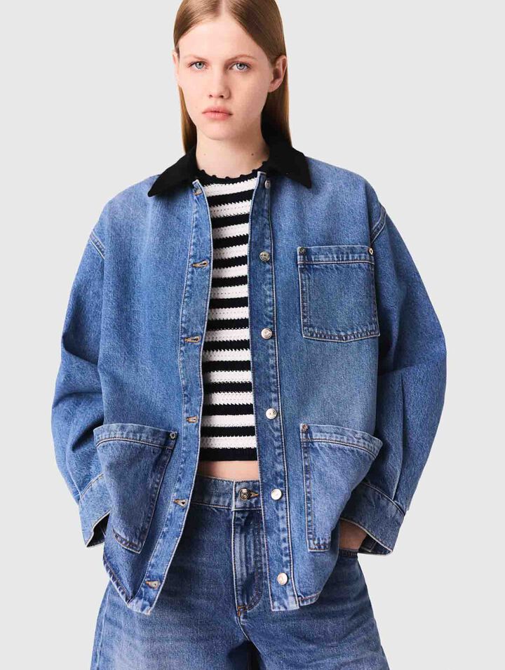 Giacca di jeans scolorita
