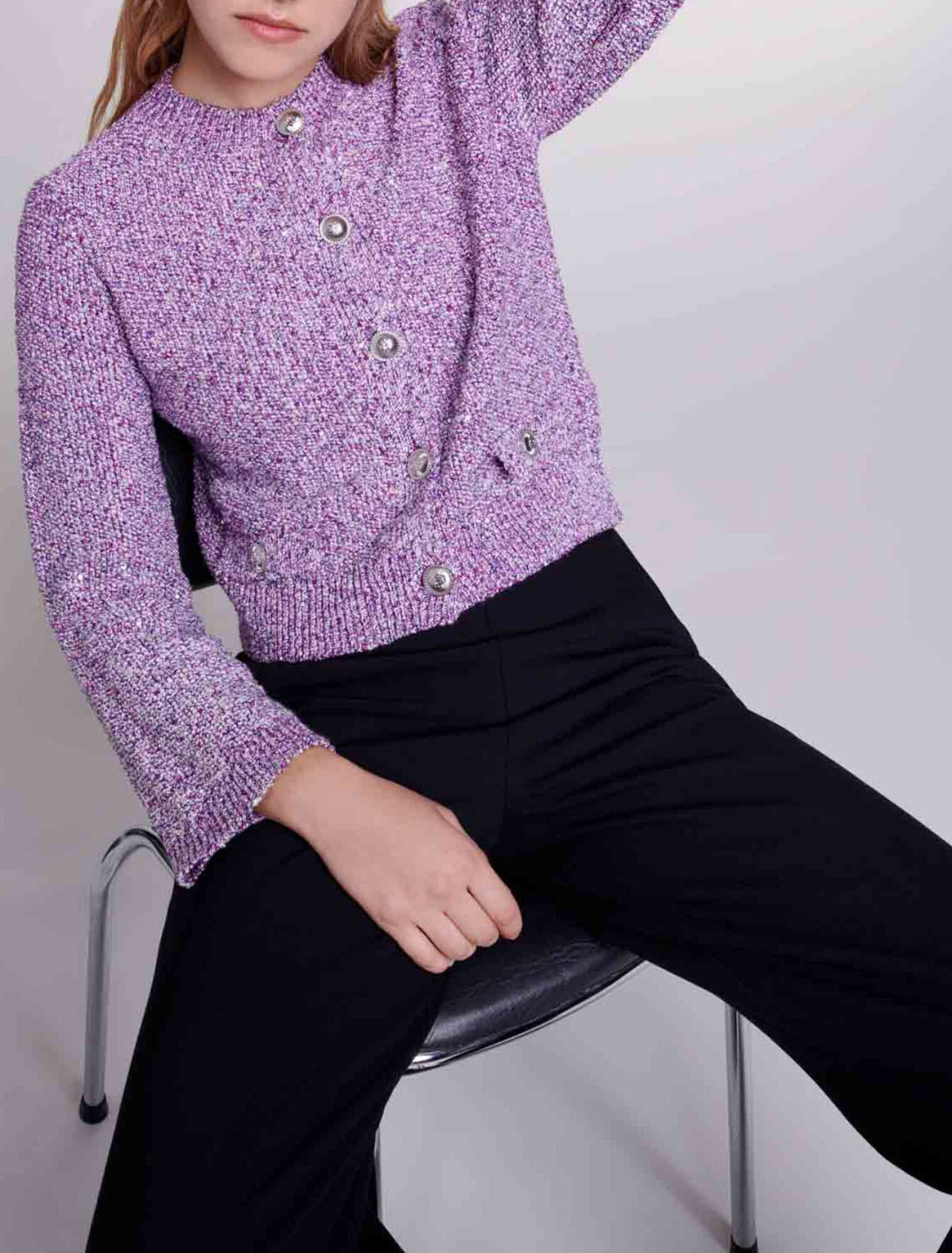 Cardigan in maglia con lustrini