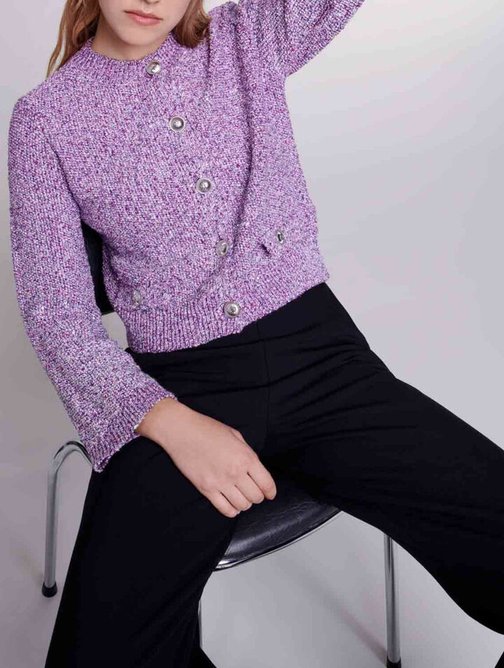 Cardigan in maglia con lustrini