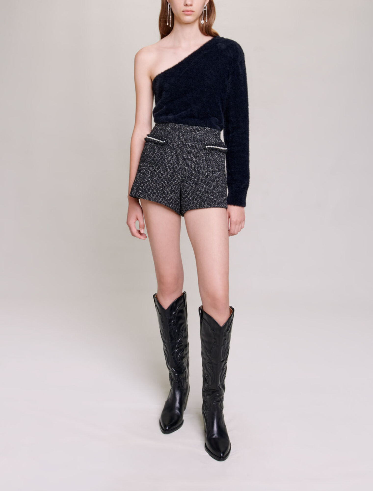 Shorts in tweed glitterato