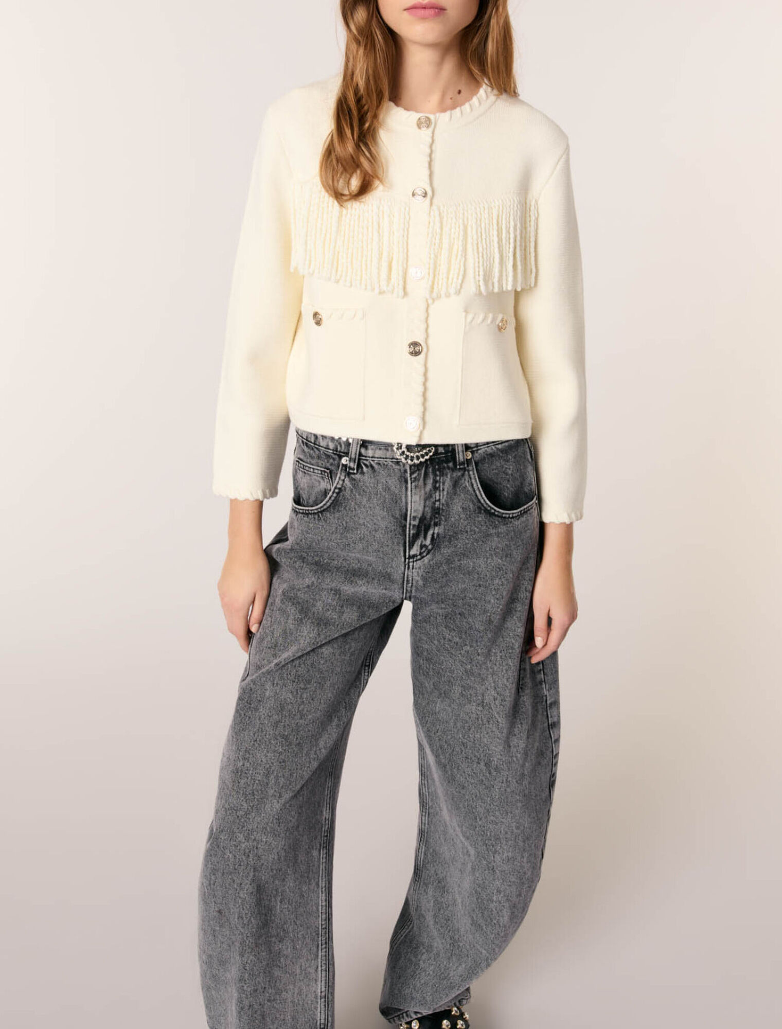 Cardigan con frange