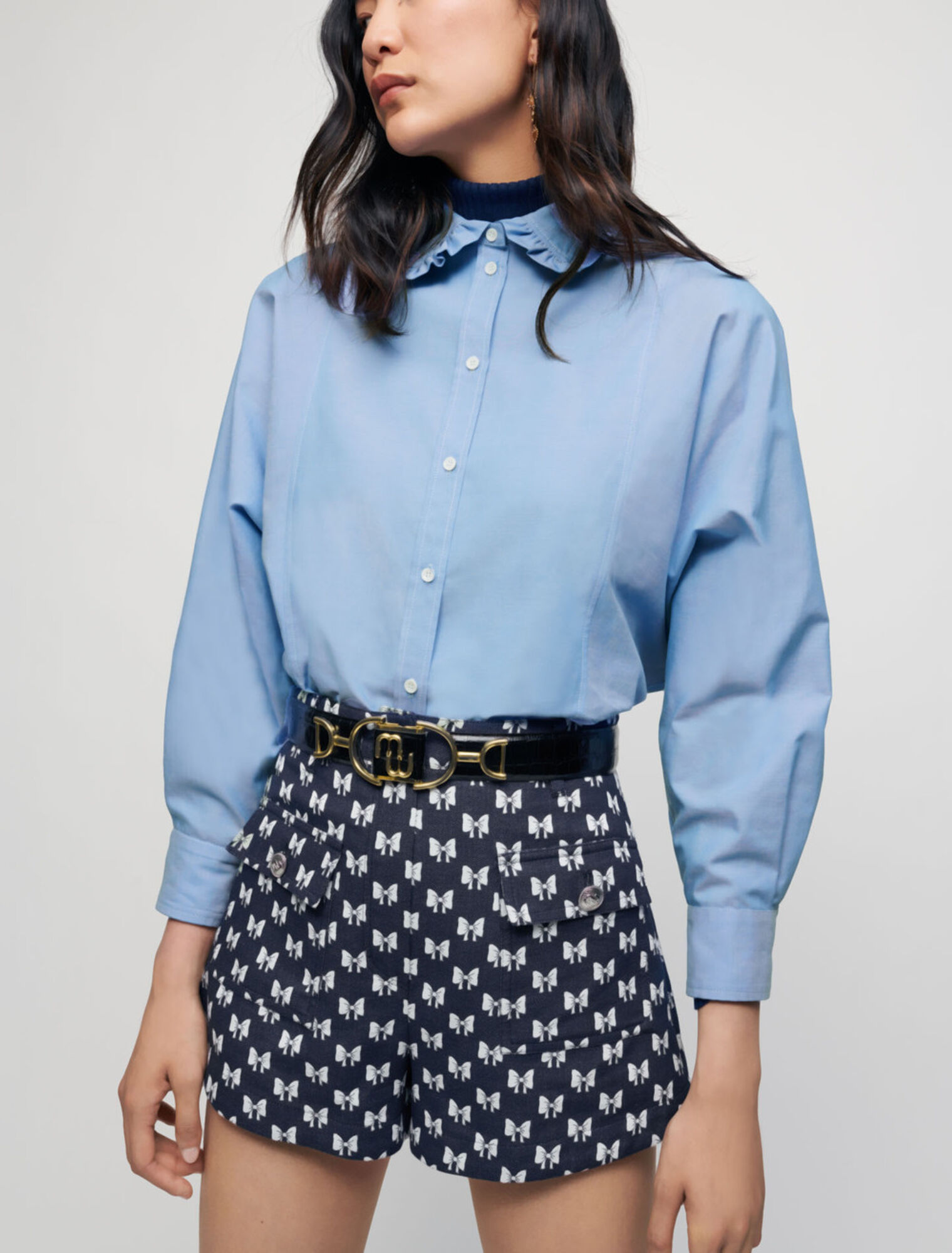 Pantaloncini con nodo jacquard
