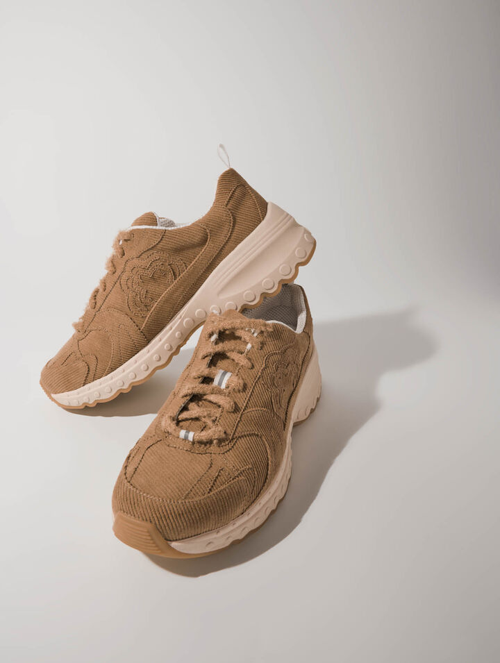 Sneaker M in velluto a coste