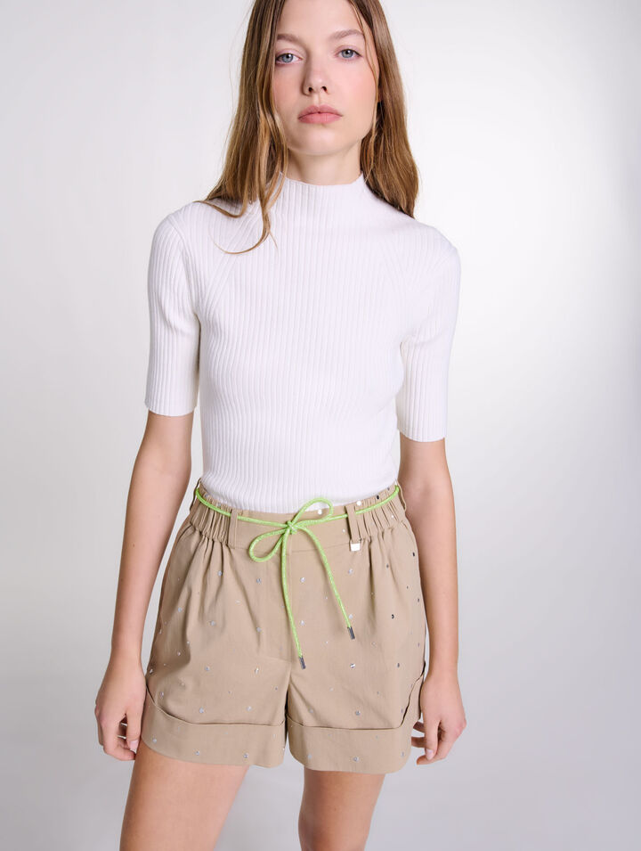 Pantaloncini in cotone con borchie