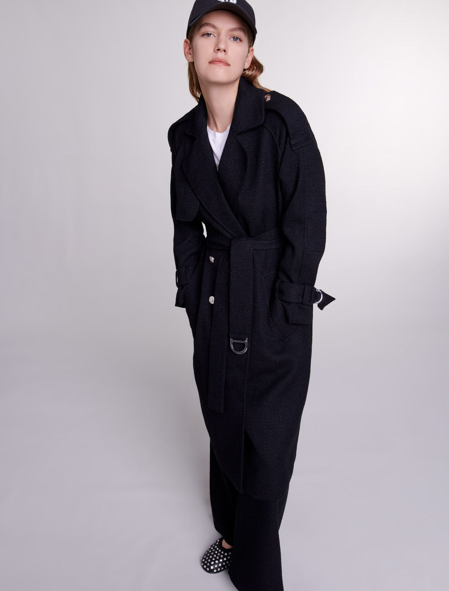 Trench in tweed