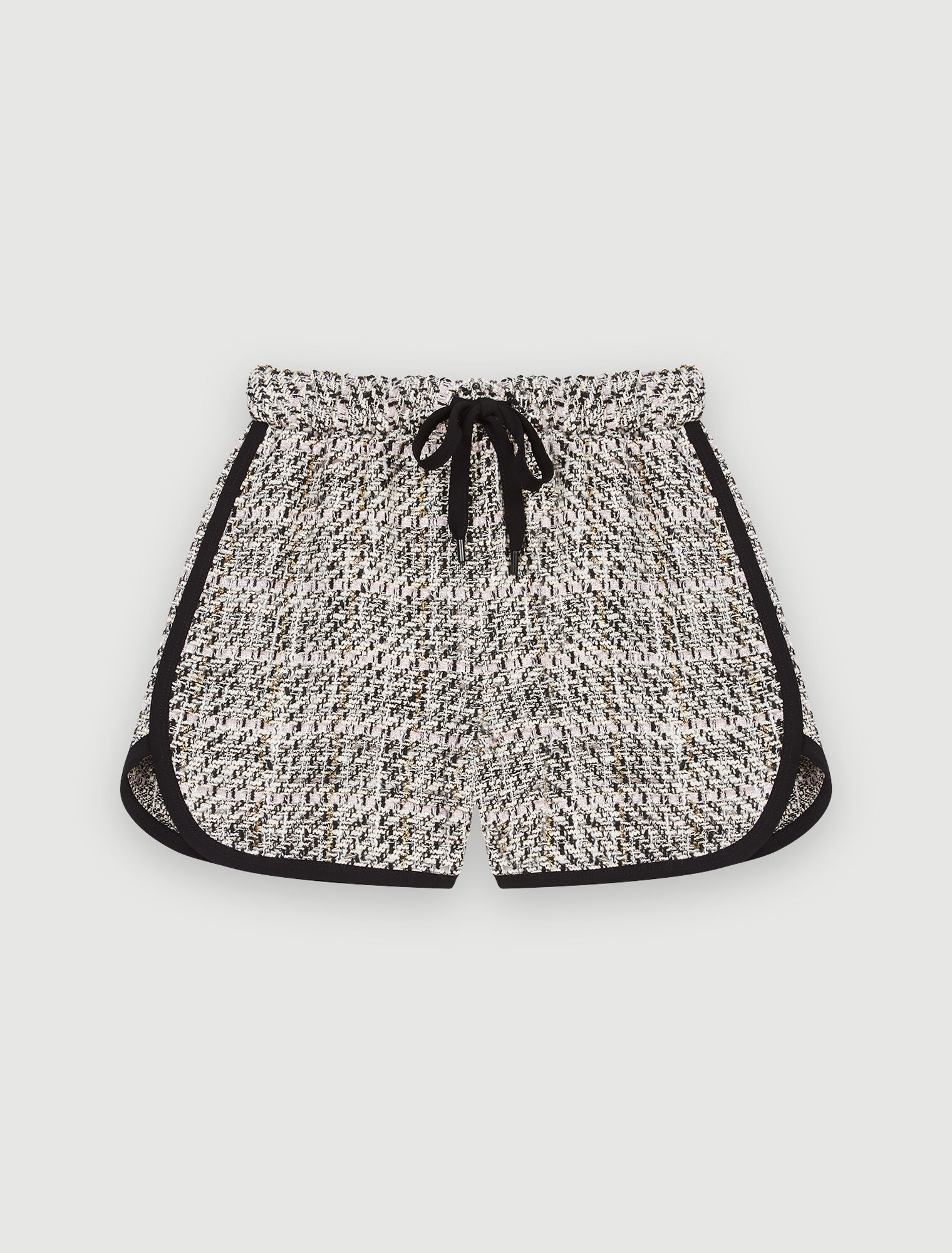 Pantaloncini in tweed a contrasto